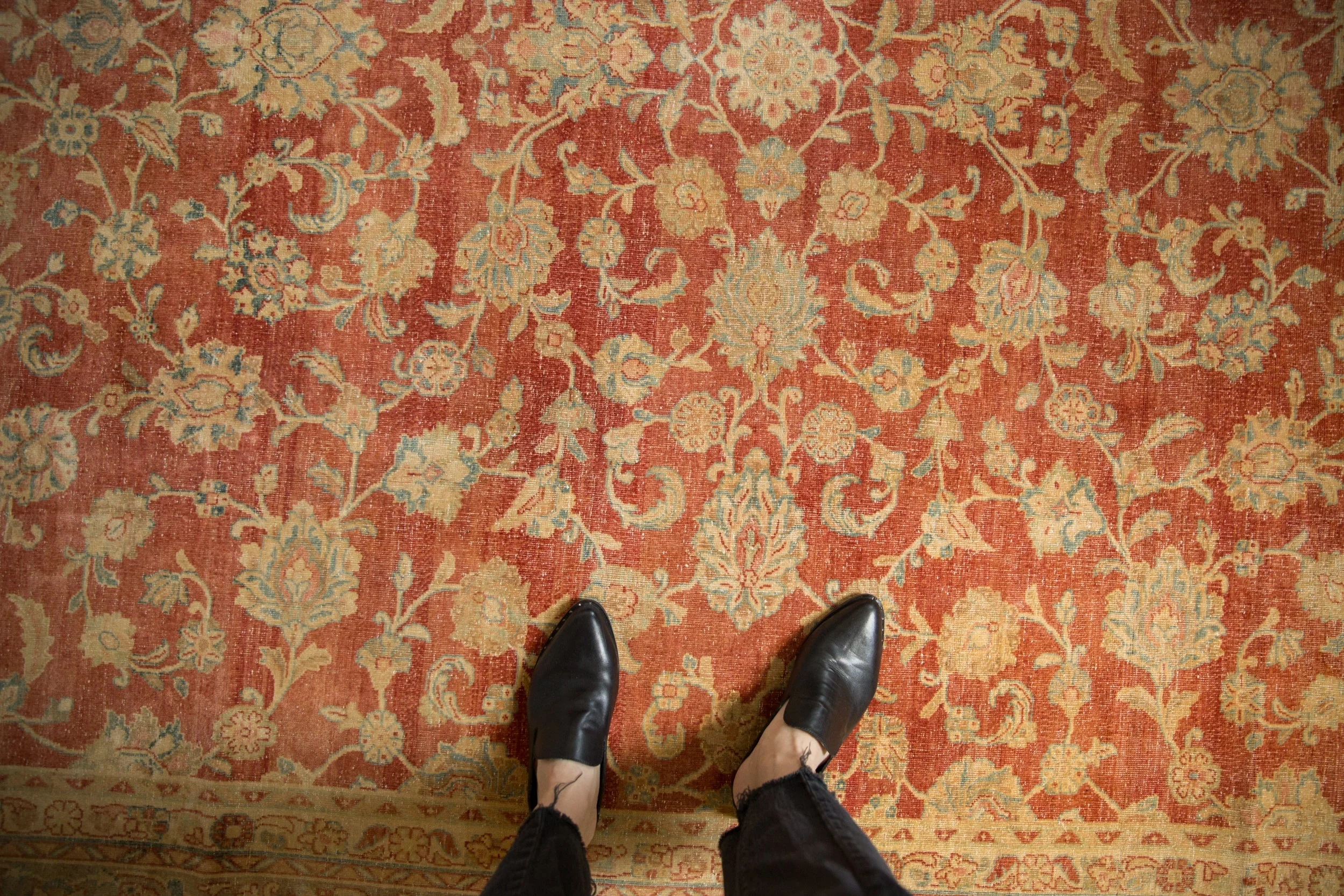 8x11 Vintage Distressed Kashan Carpet - Image 2