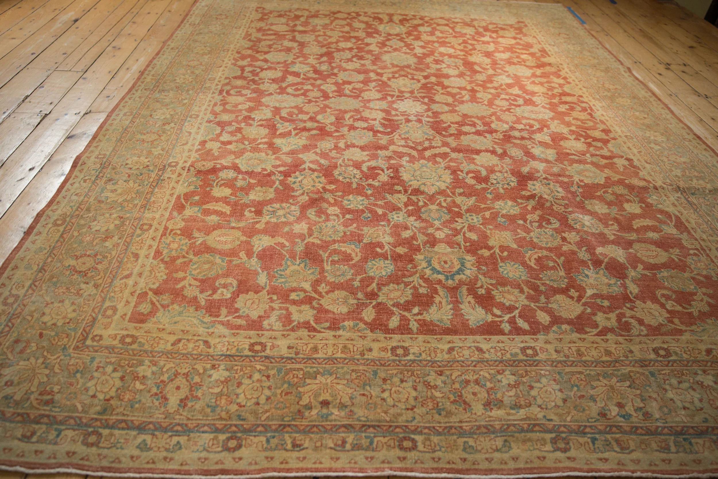 8x11 Vintage Distressed Kashan Carpet - Image 7
