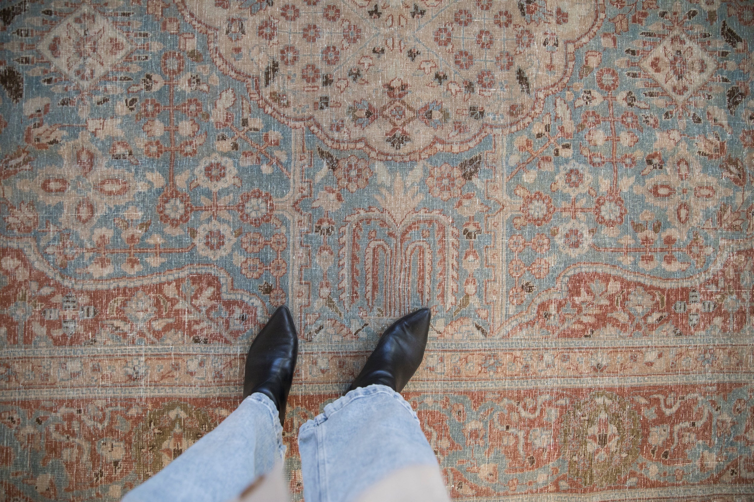 8x11 Vintage Distressed Tabriz Carpet - Image 2