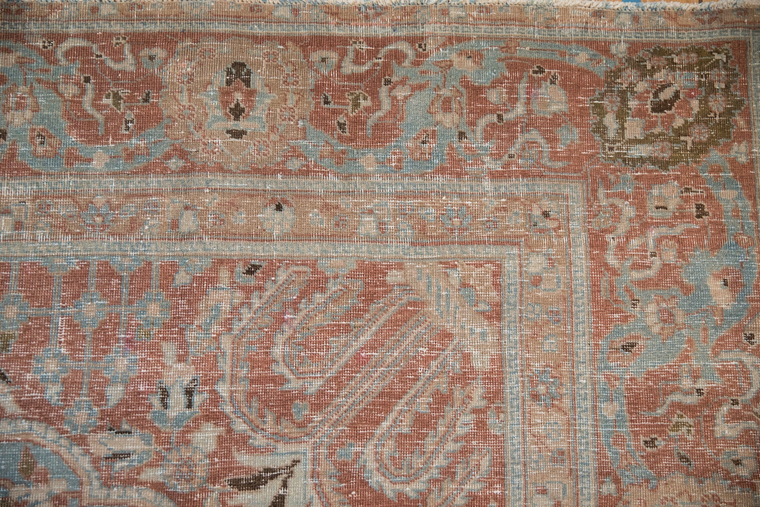 8x11 Vintage Distressed Tabriz Carpet - Image 3