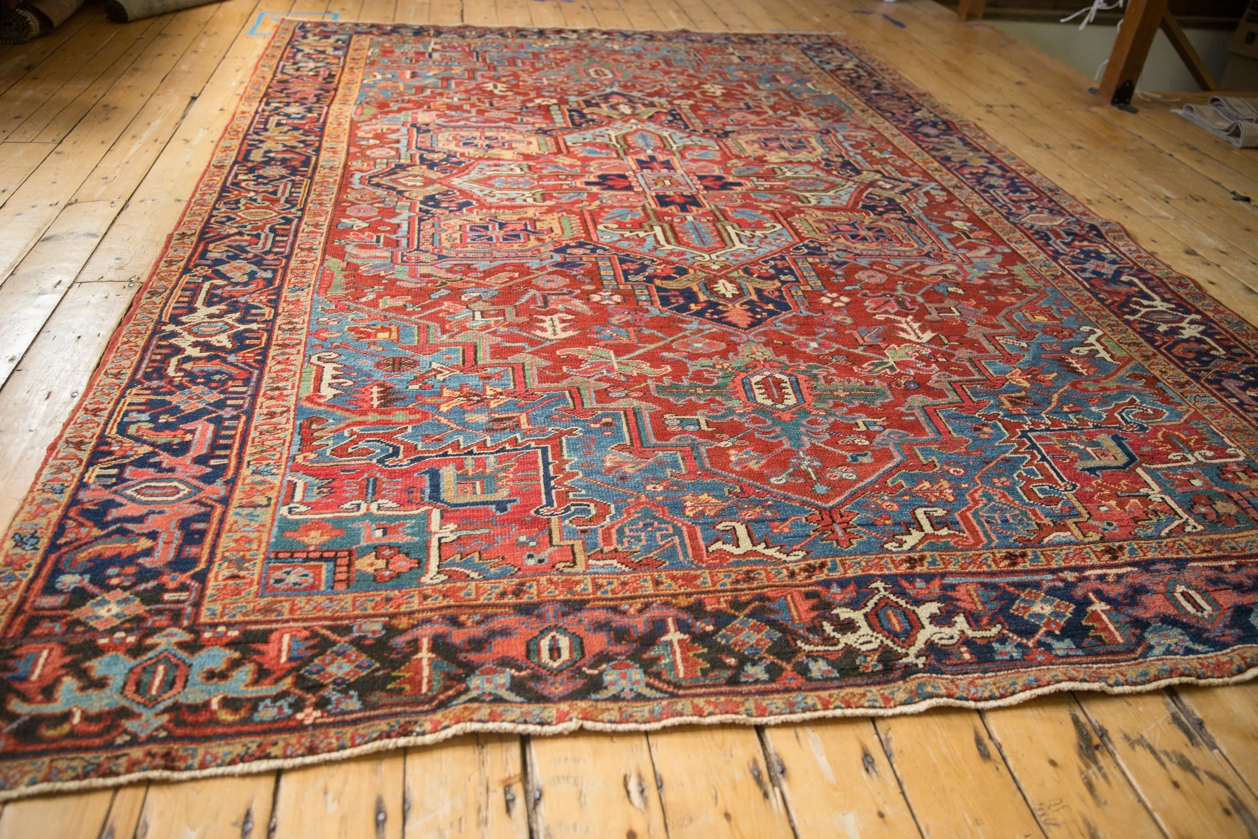 8x11 Vintage Heriz Carpet - Image 8