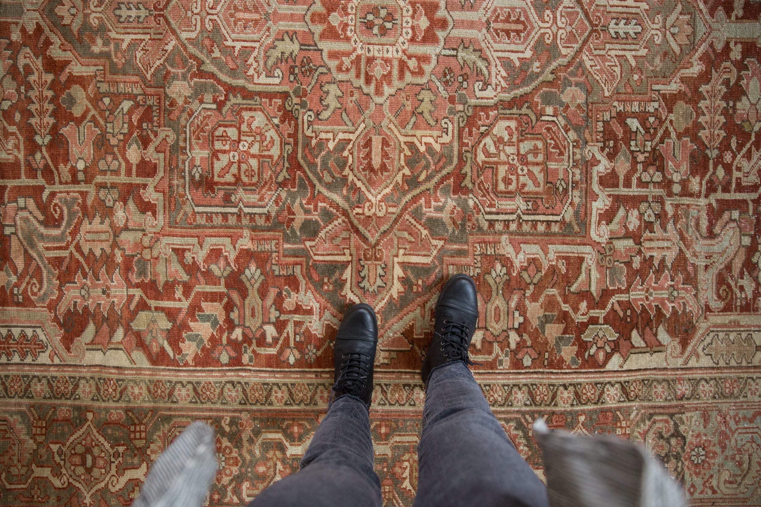 8x12.5 Vintage Distressed Heriz Carpet - Image 2