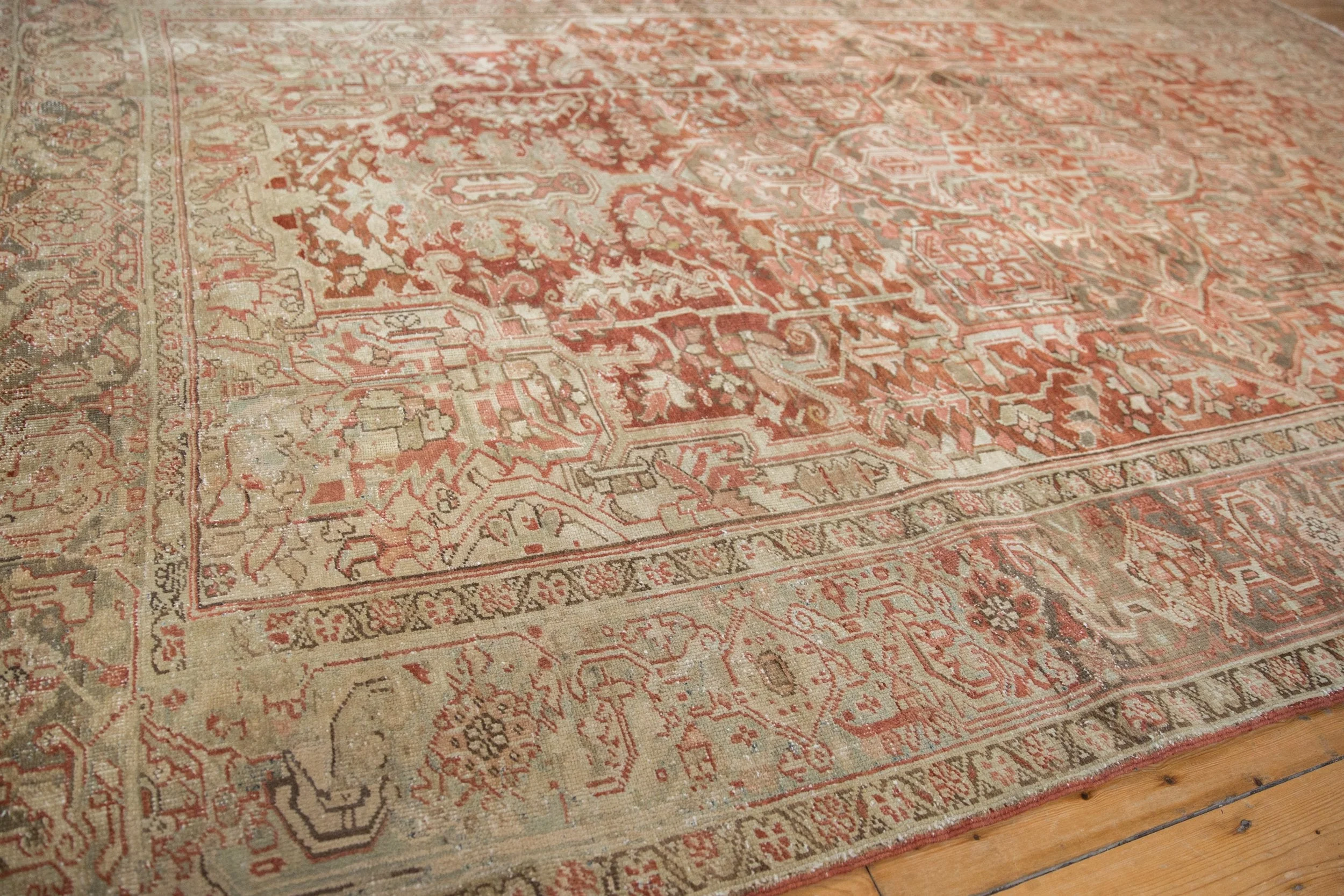 8x12.5 Vintage Distressed Heriz Carpet - Image 5