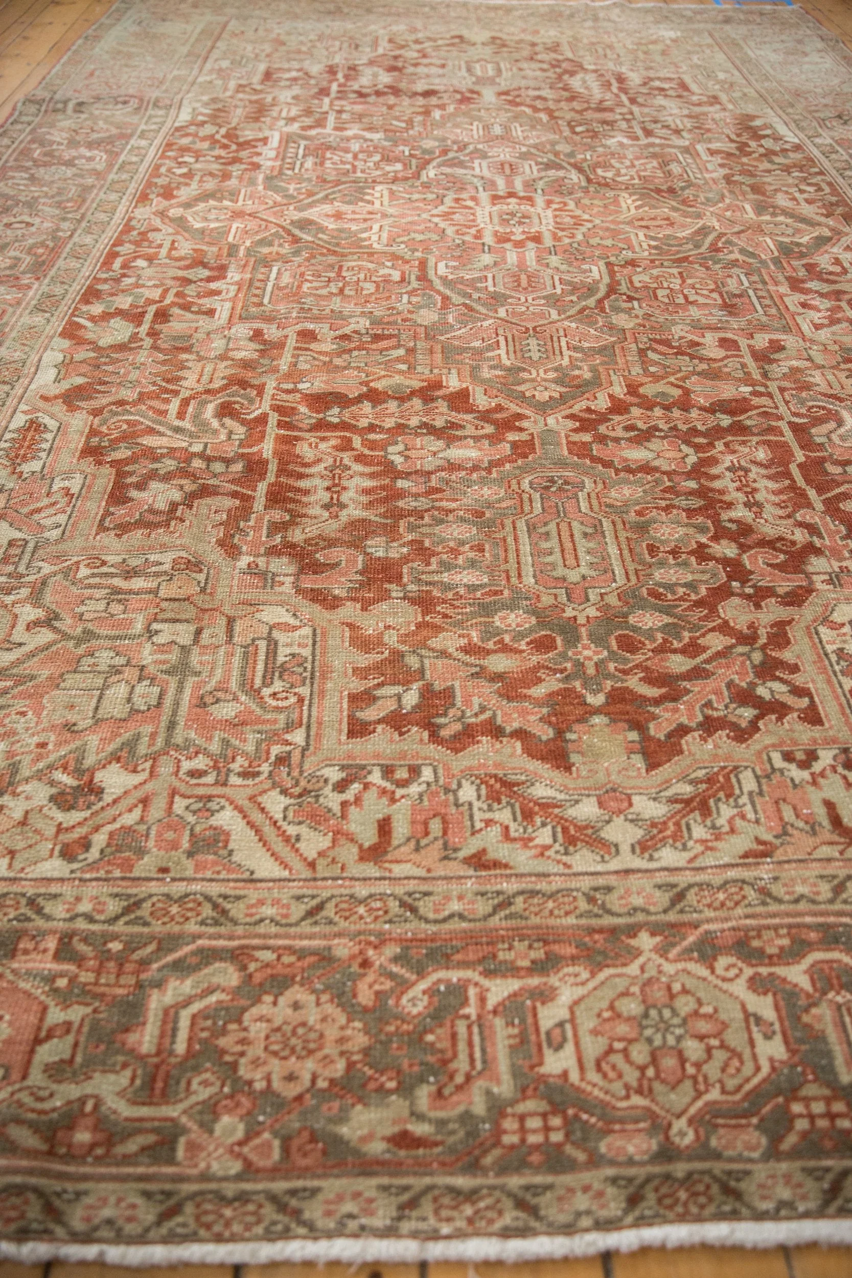 8x12.5 Vintage Distressed Heriz Carpet - Image 9