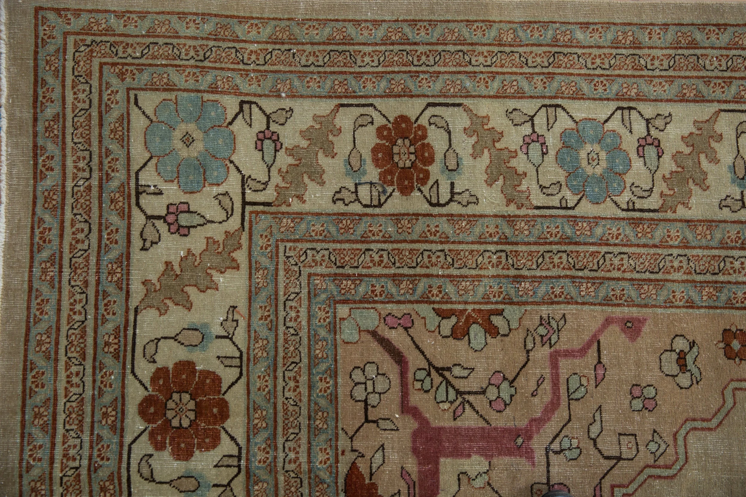 8x12 Vintage Distressed Tabriz Carpet - Image 3