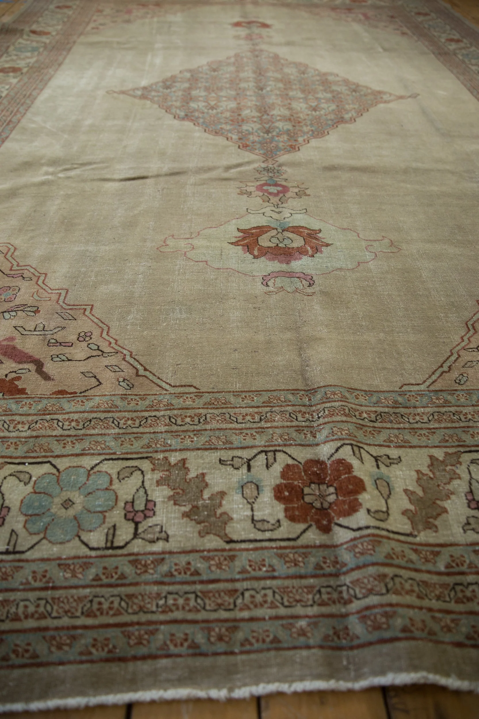 8x12 Vintage Distressed Tabriz Carpet - Image 6