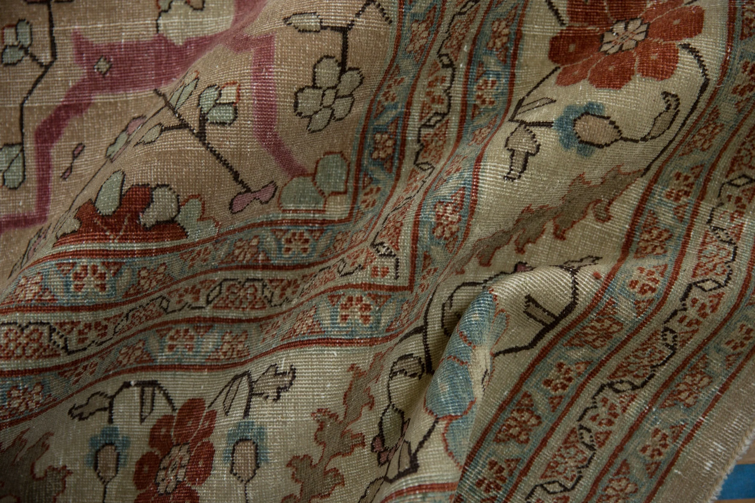 8x12 Vintage Distressed Tabriz Carpet - Image 9