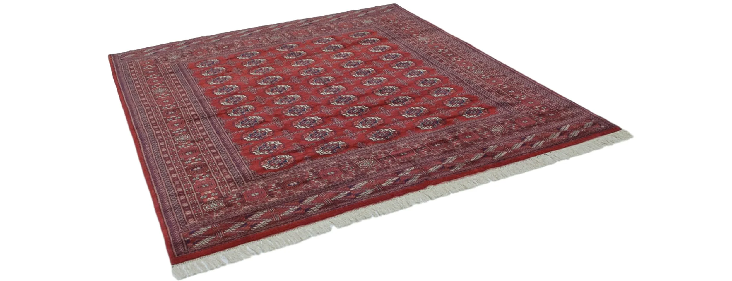 8x8.5 Vintage Fine Bokhara Square Carpet - Image 2