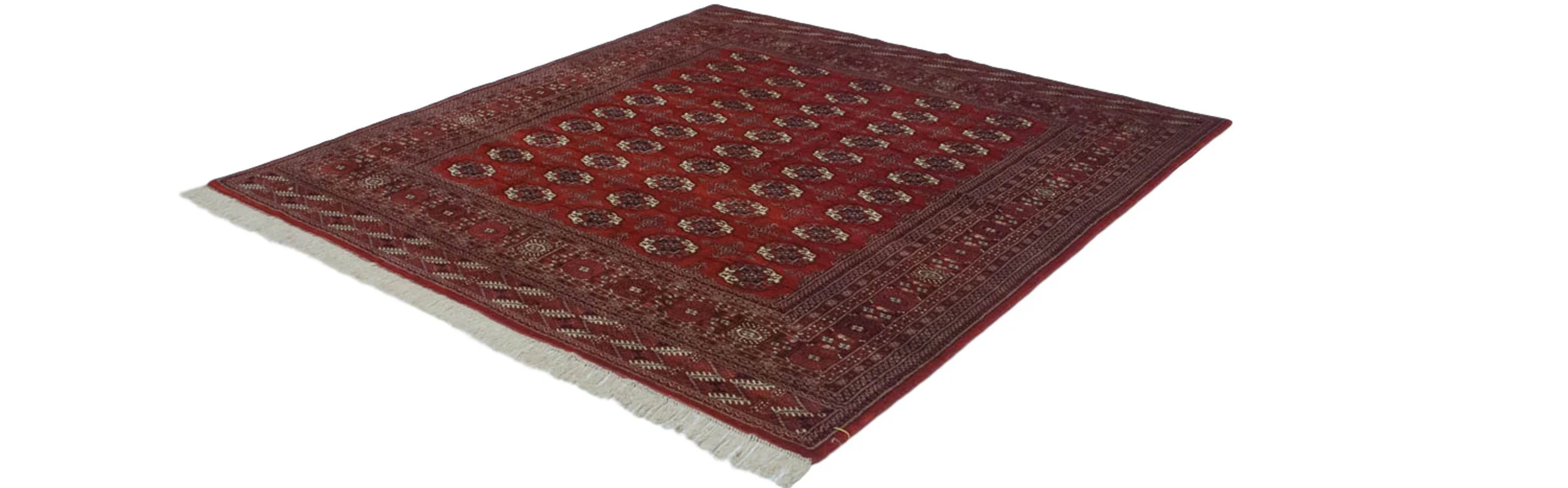 8x8.5 Vintage Fine Bokhara Square Carpet - Image 3