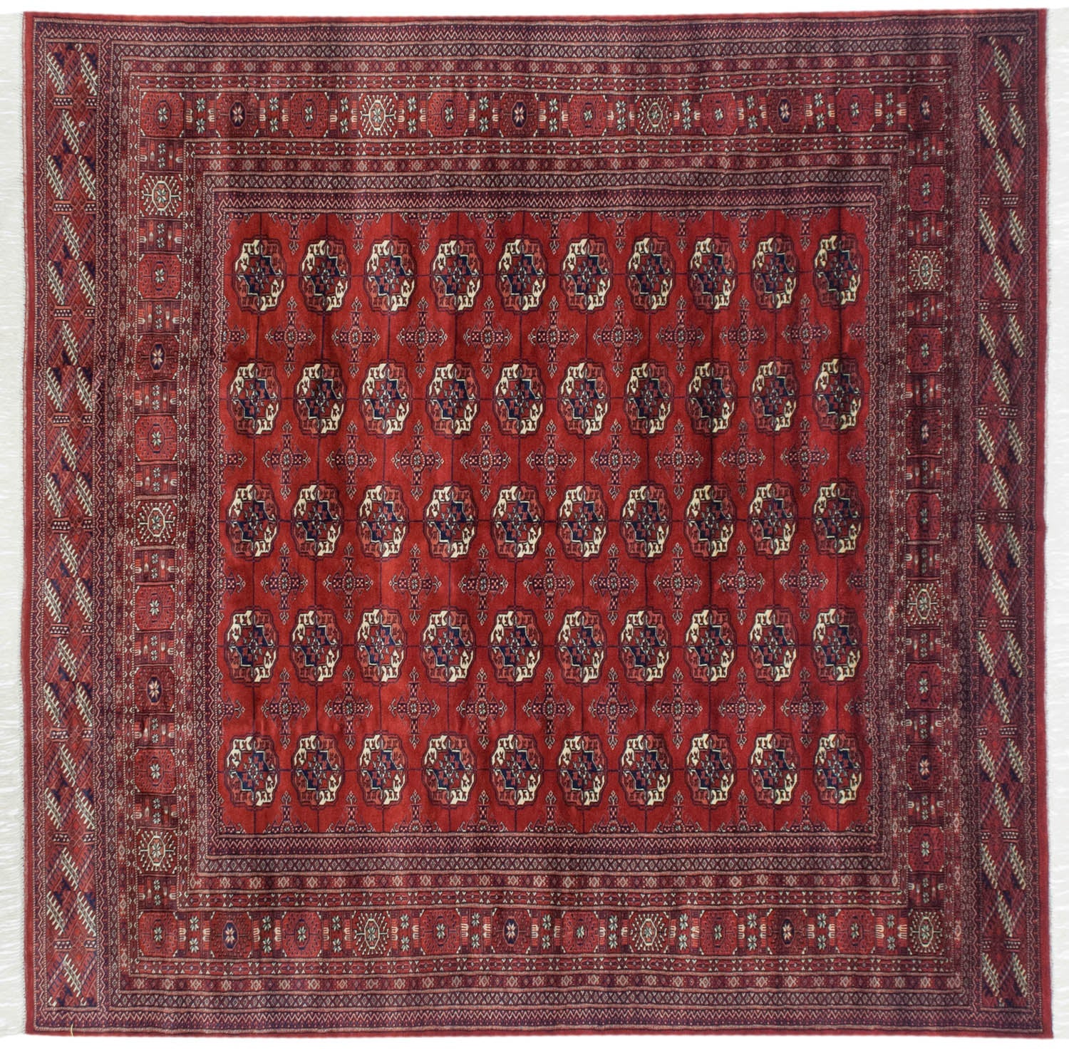 8x8.5 Vintage Fine Bokhara Square Carpet - Image 5
