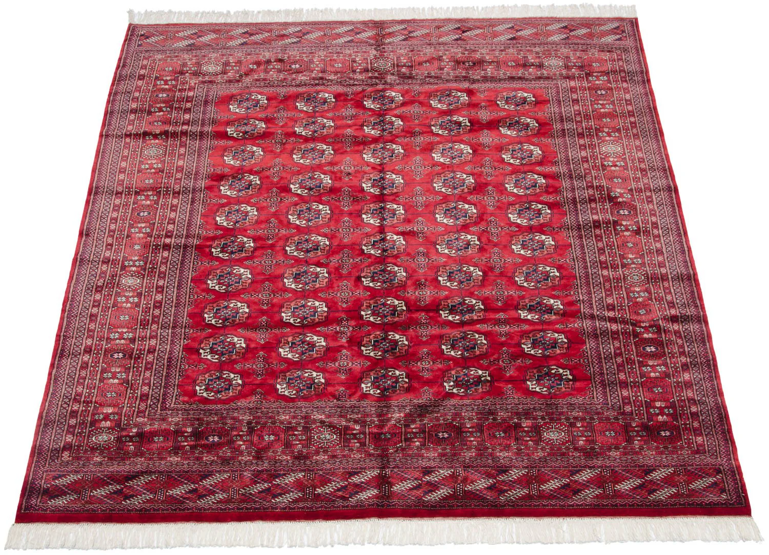 8x8.5 Vintage Fine Bokhara Square Carpet - Image 6