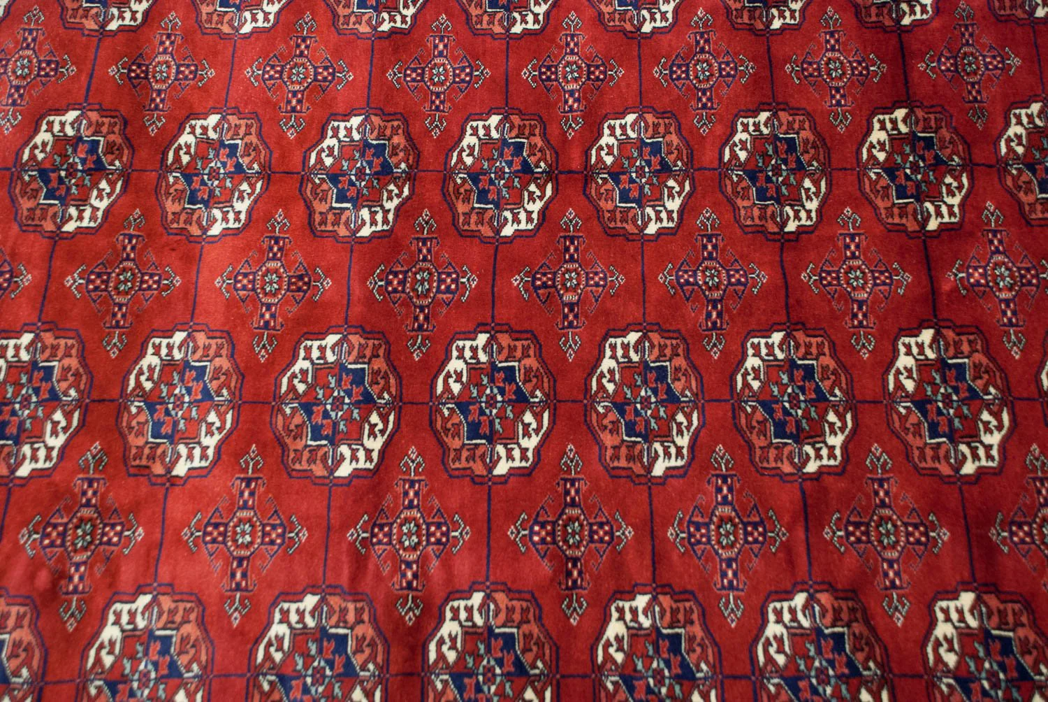 8x8.5 Vintage Fine Bokhara Square Carpet - Image 9