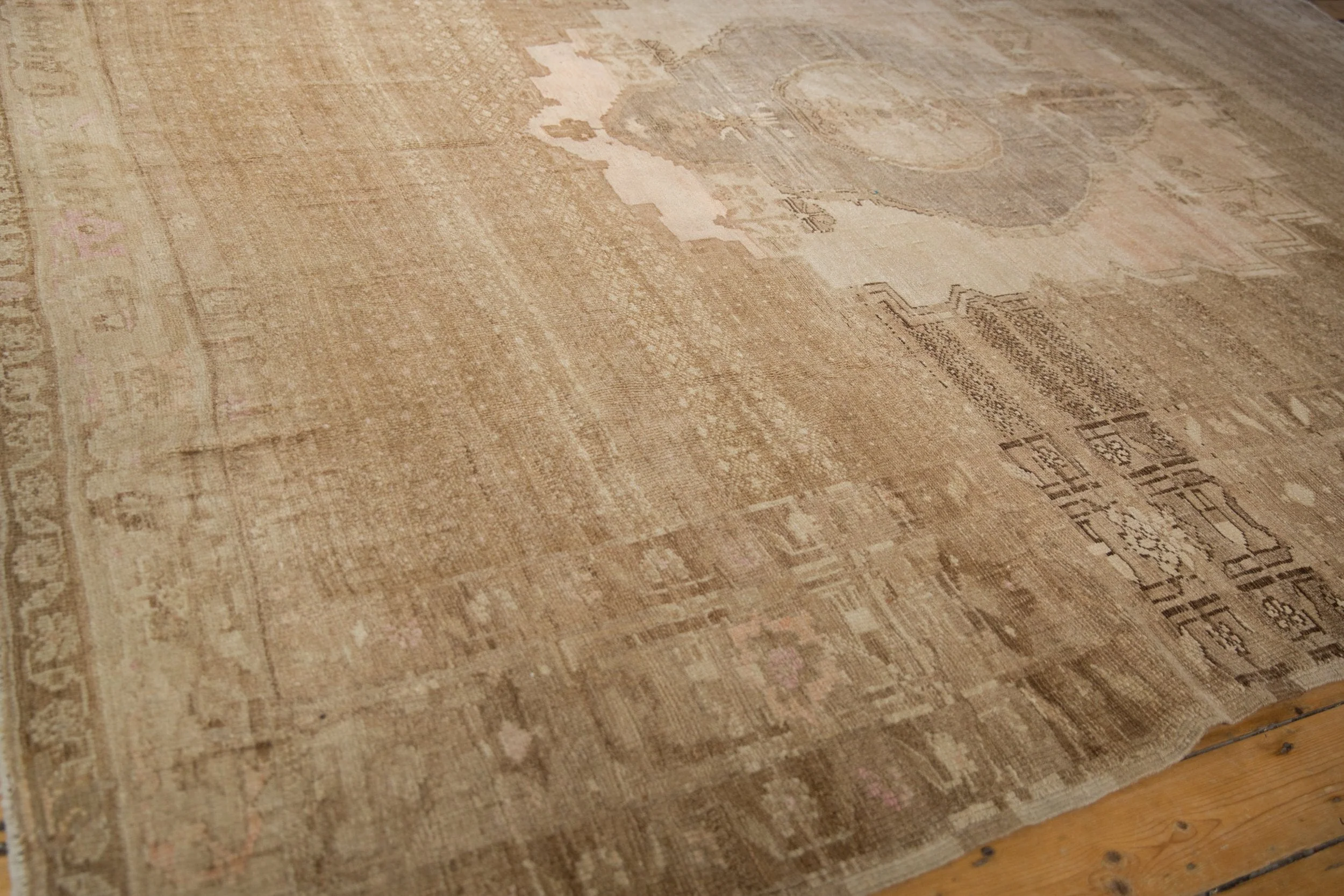 9.5x11 Vintage Distressed Oushak Carpet - Image 11