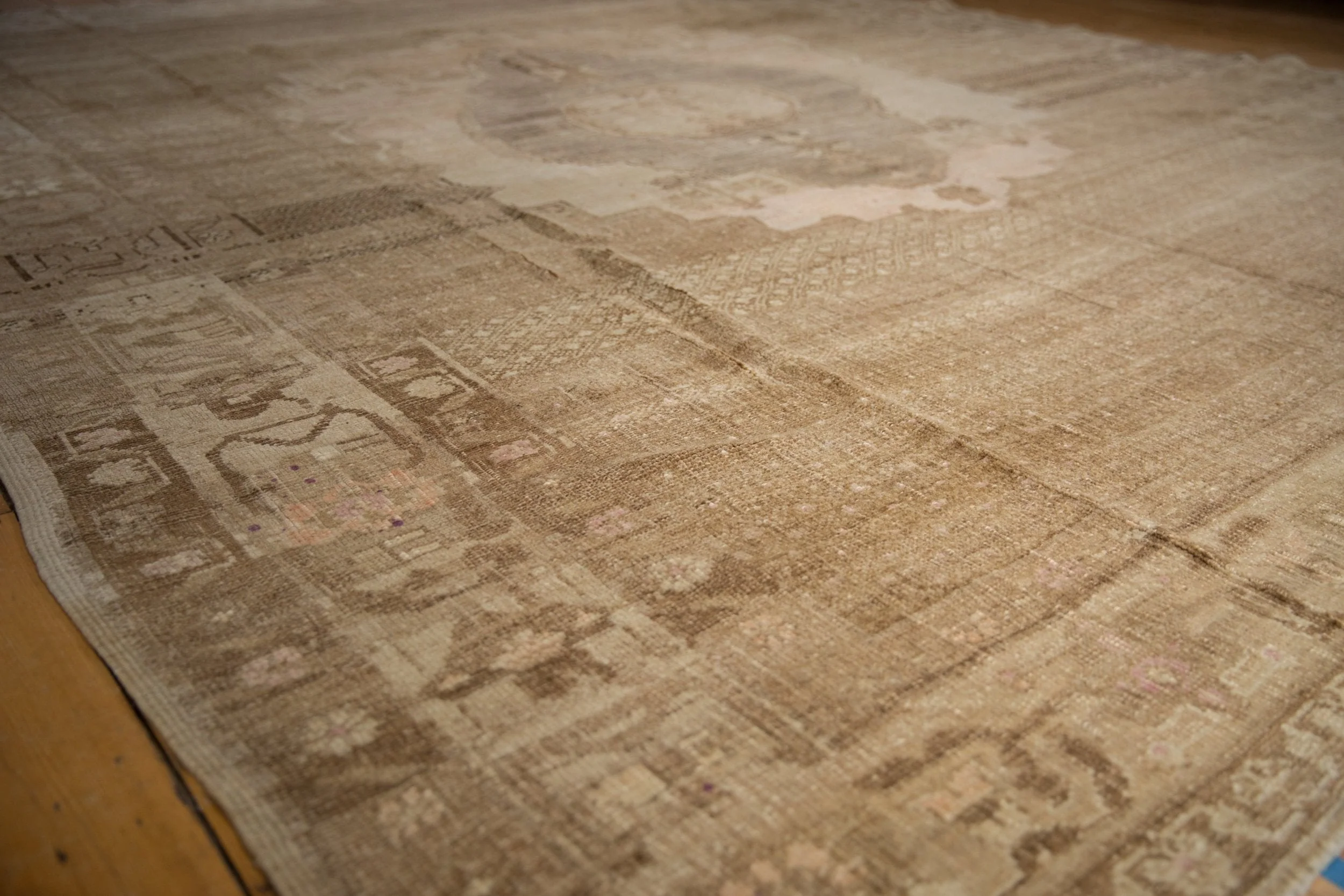 9.5x11 Vintage Distressed Oushak Carpet - Image 8
