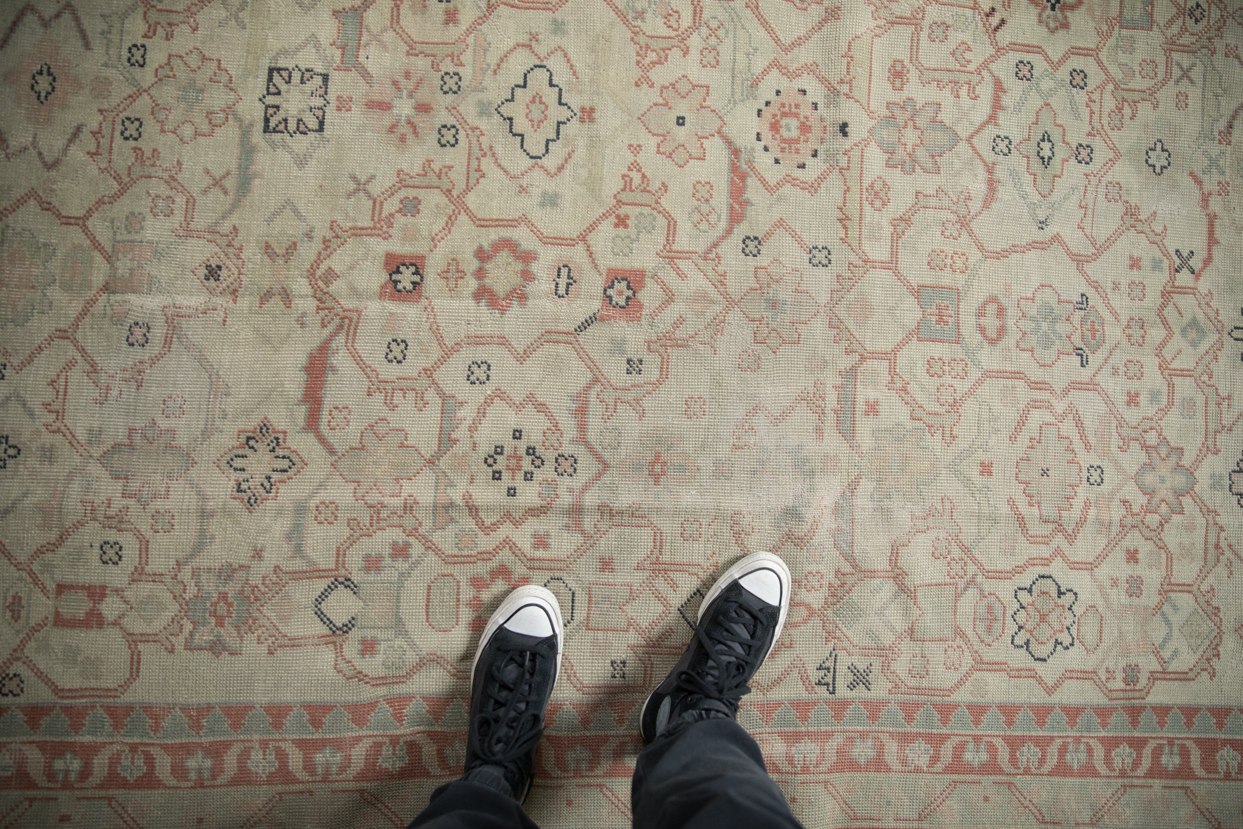 9.5x12.5 Vintage Distressed Anatolian Carpet - Image 2