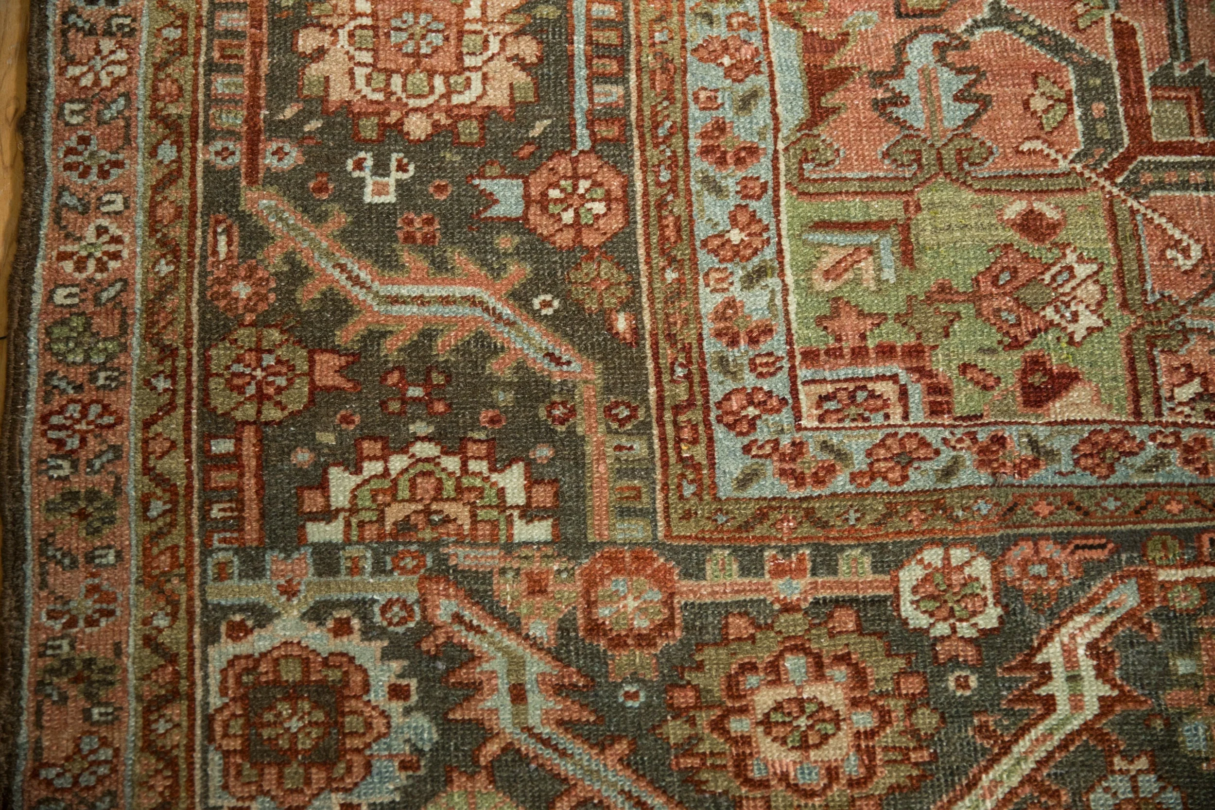 9.5x12.5 Vintage Distressed Heriz Carpet - Image 3