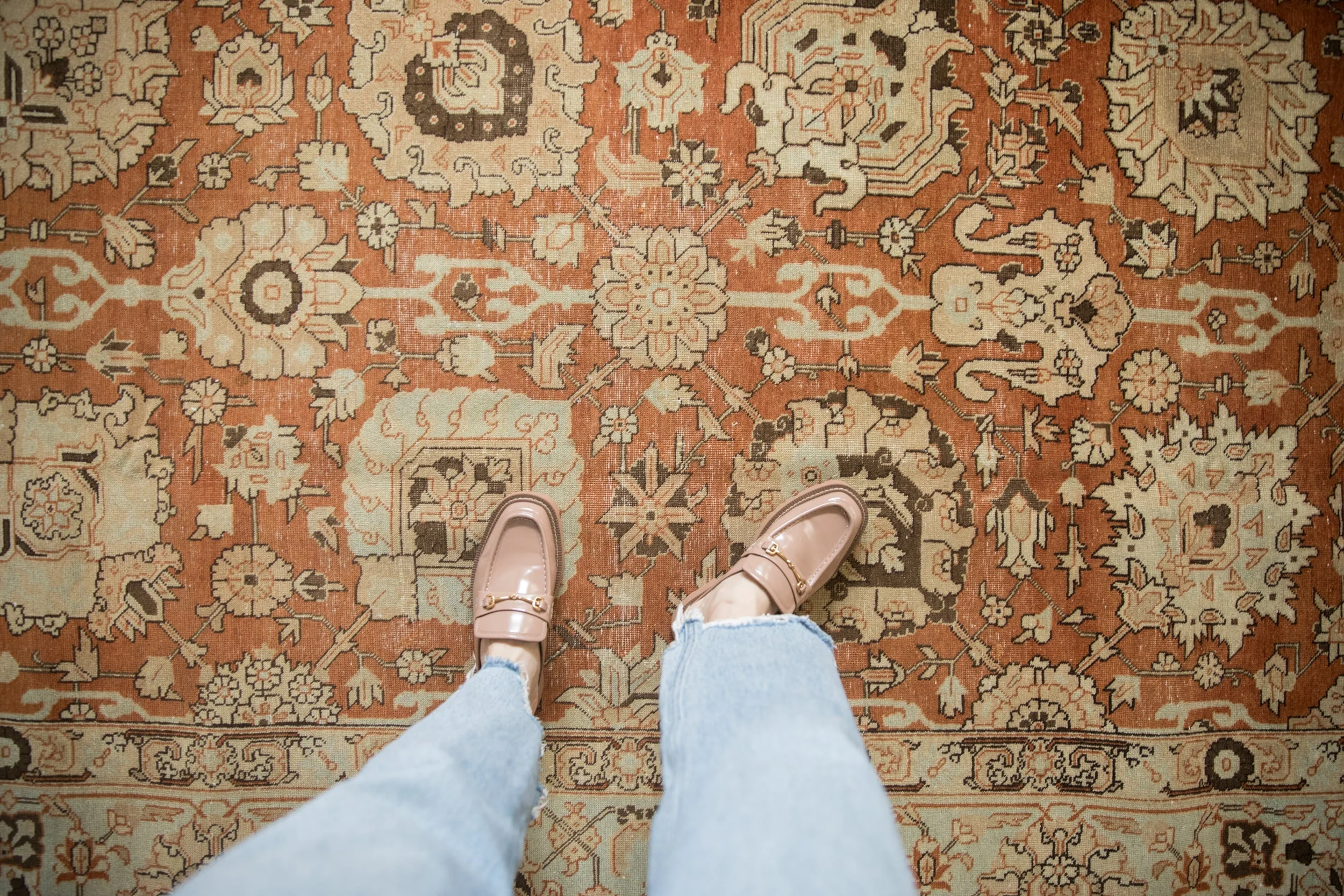 RESERVED 9.5x12.5 Vintage Distressed Tabriz Carpet - Image 2