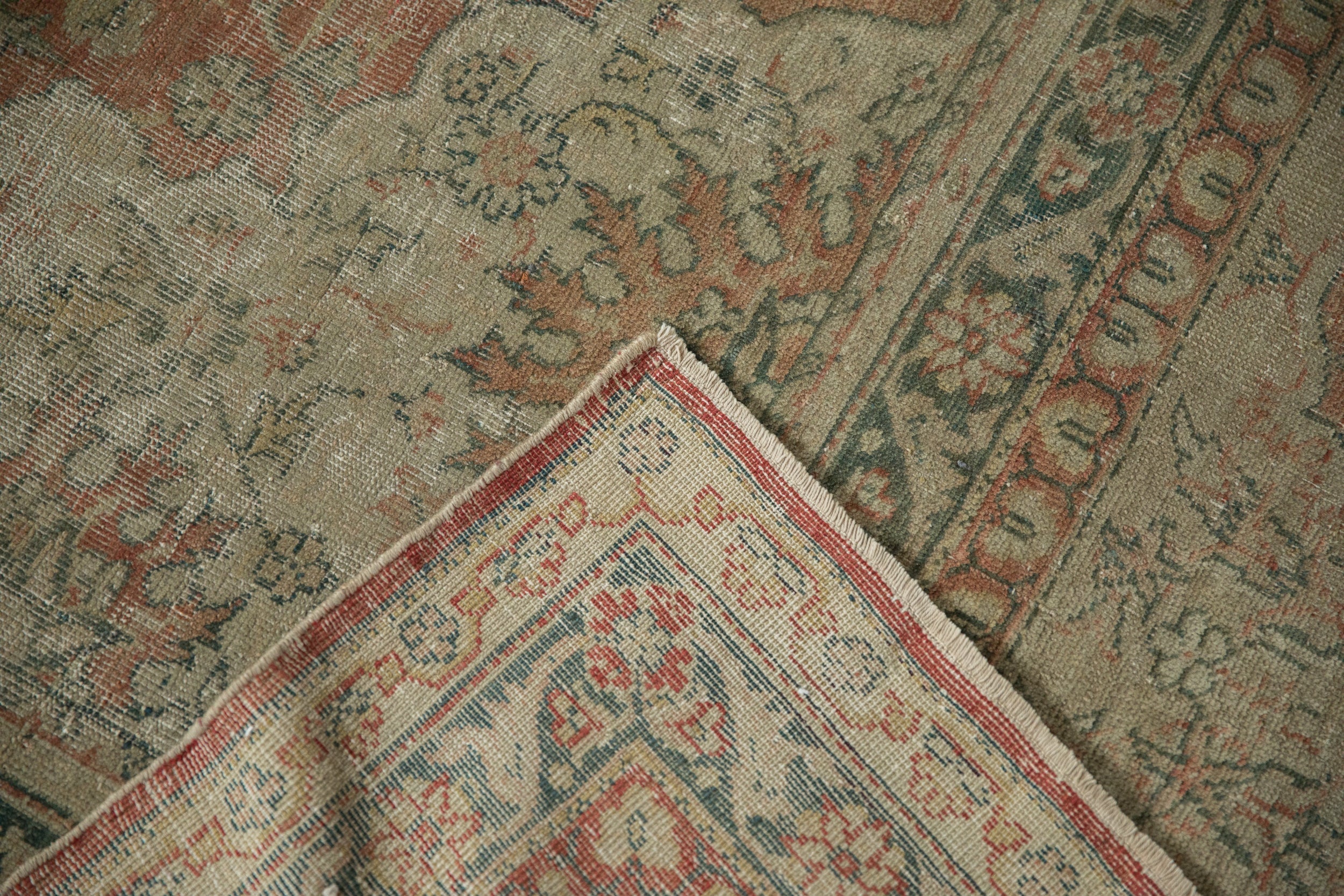 9.5x12.5 Vintage Distressed Tea Washed Kayseri Carpet - Image 11