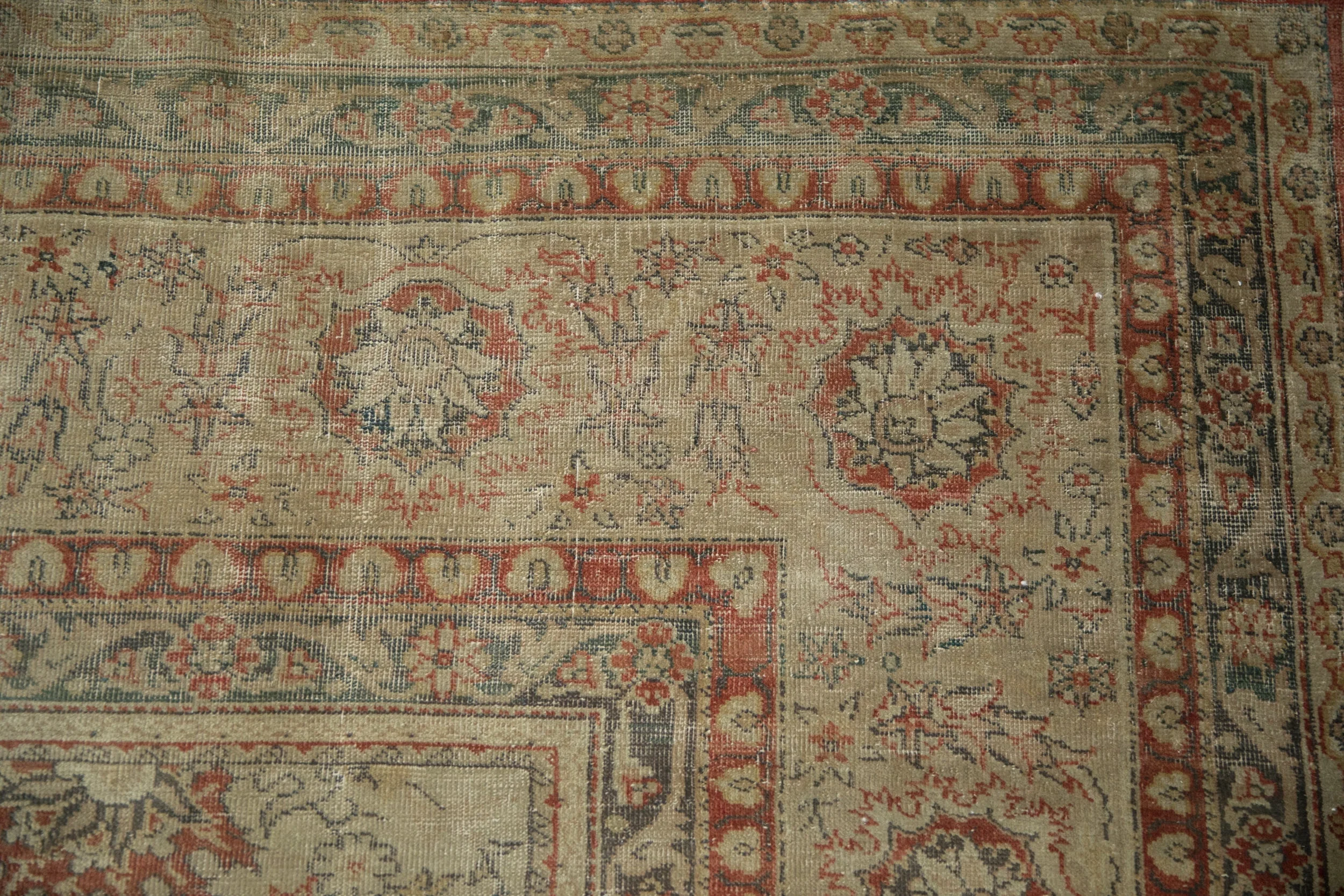 9.5x12.5 Vintage Distressed Tea Washed Kayseri Carpet - Image 4