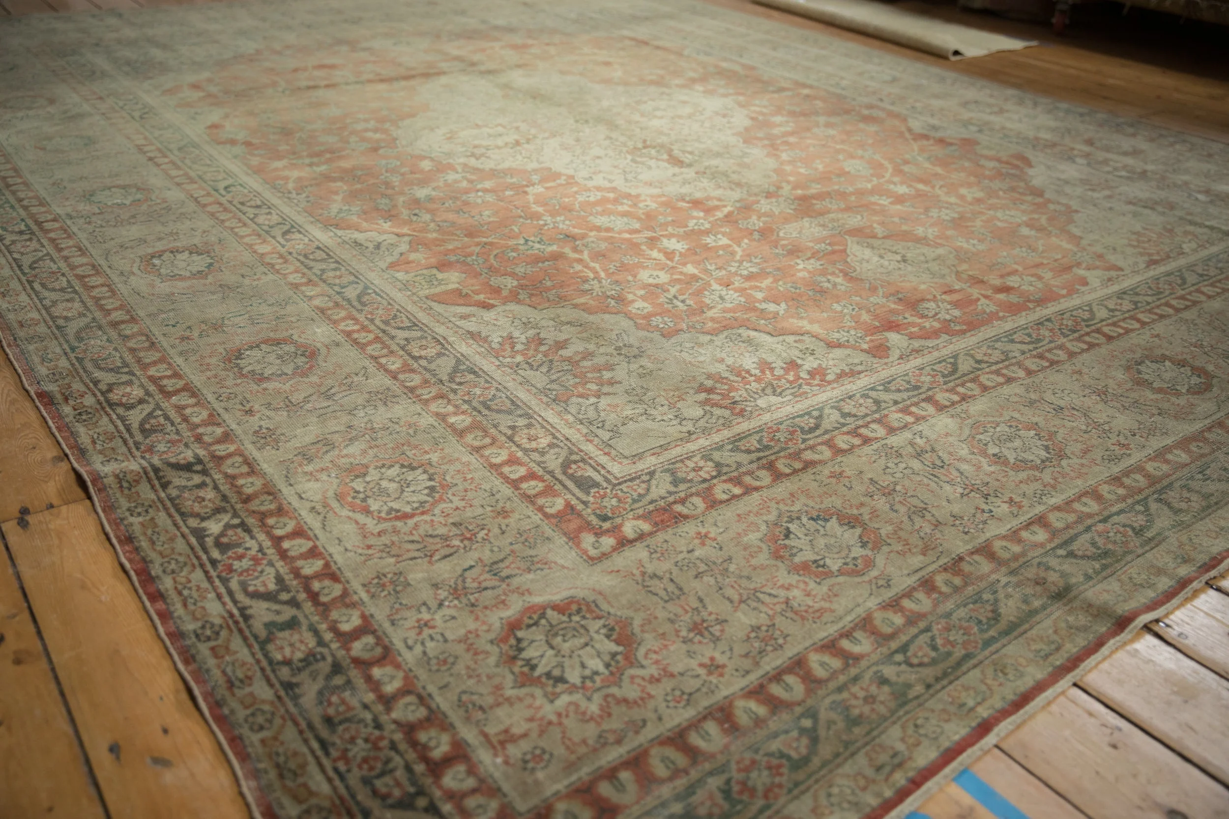 9.5x12.5 Vintage Distressed Tea Washed Kayseri Carpet - Image 5