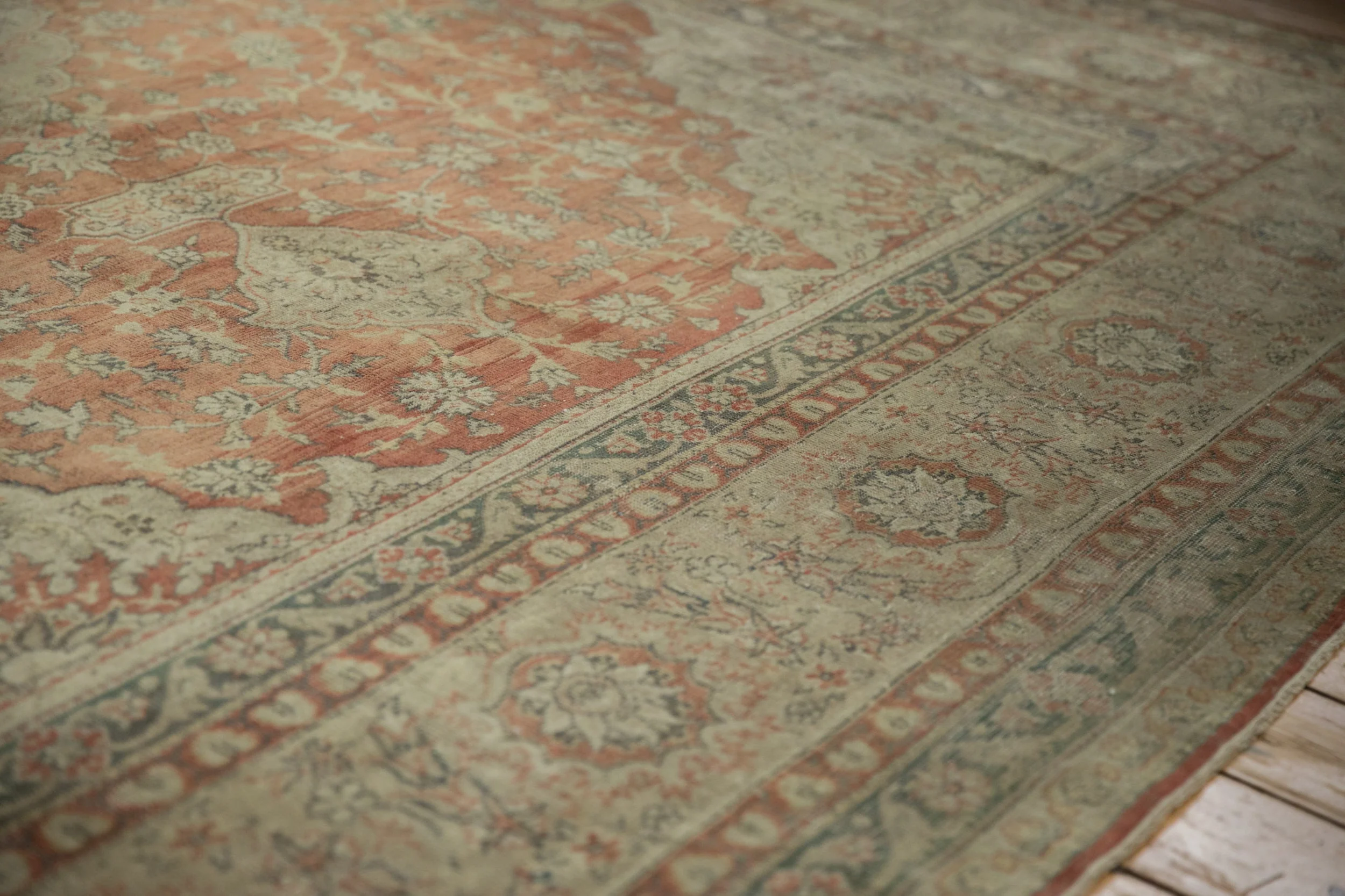9.5x12.5 Vintage Distressed Tea Washed Kayseri Carpet - Image 6