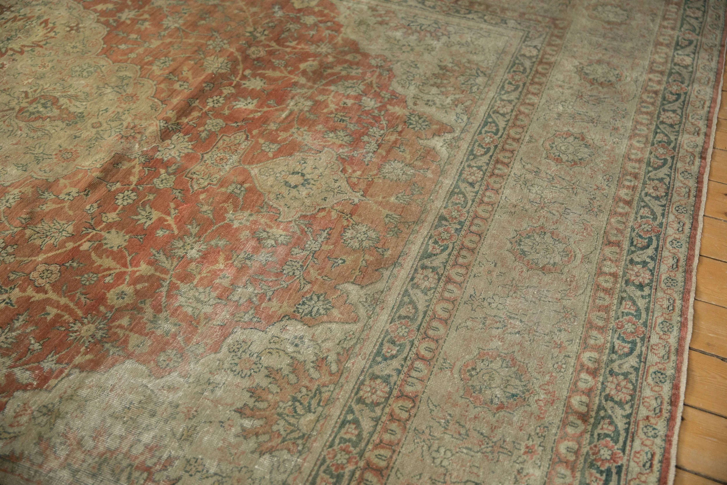 9.5x12.5 Vintage Distressed Tea Washed Kayseri Carpet - Image 9