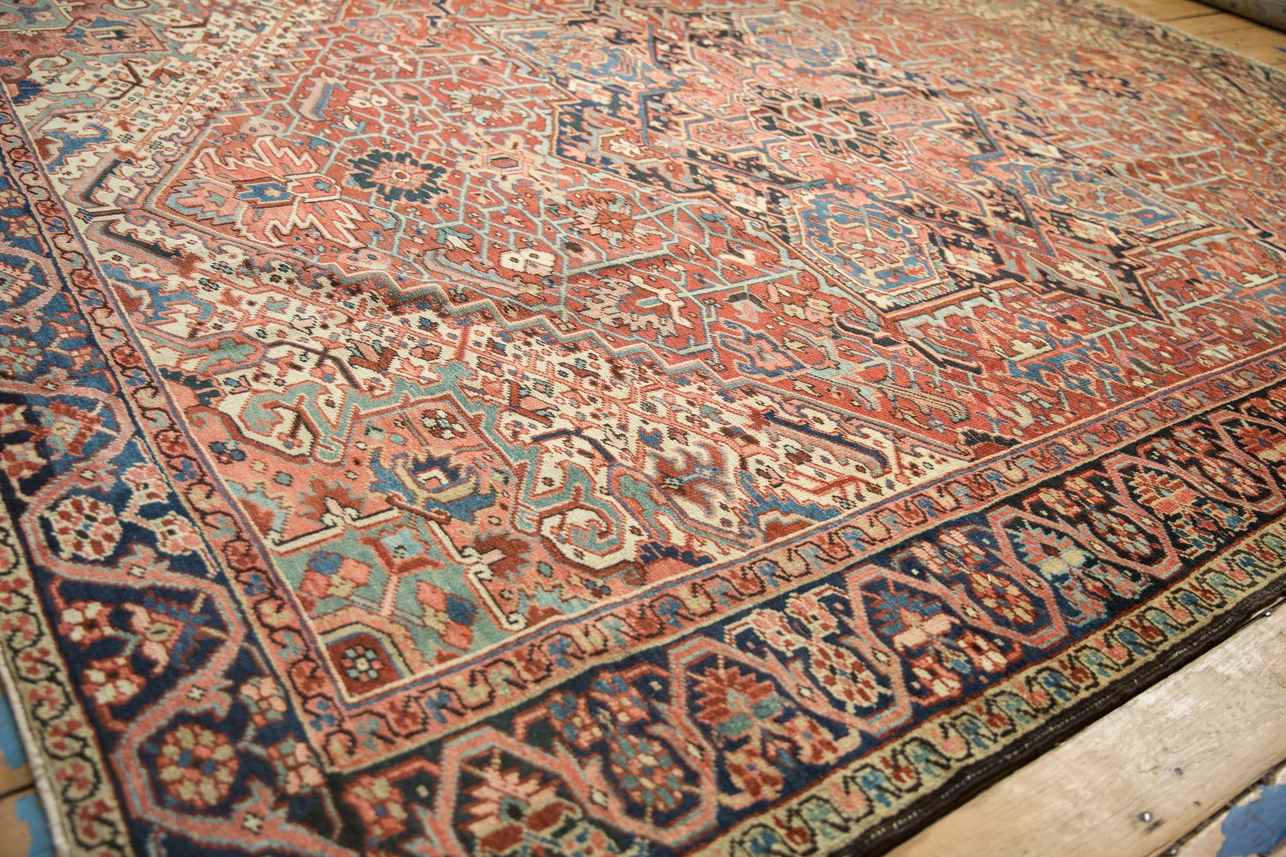 9.5x12 Vintage Heriz Carpet - Image 11