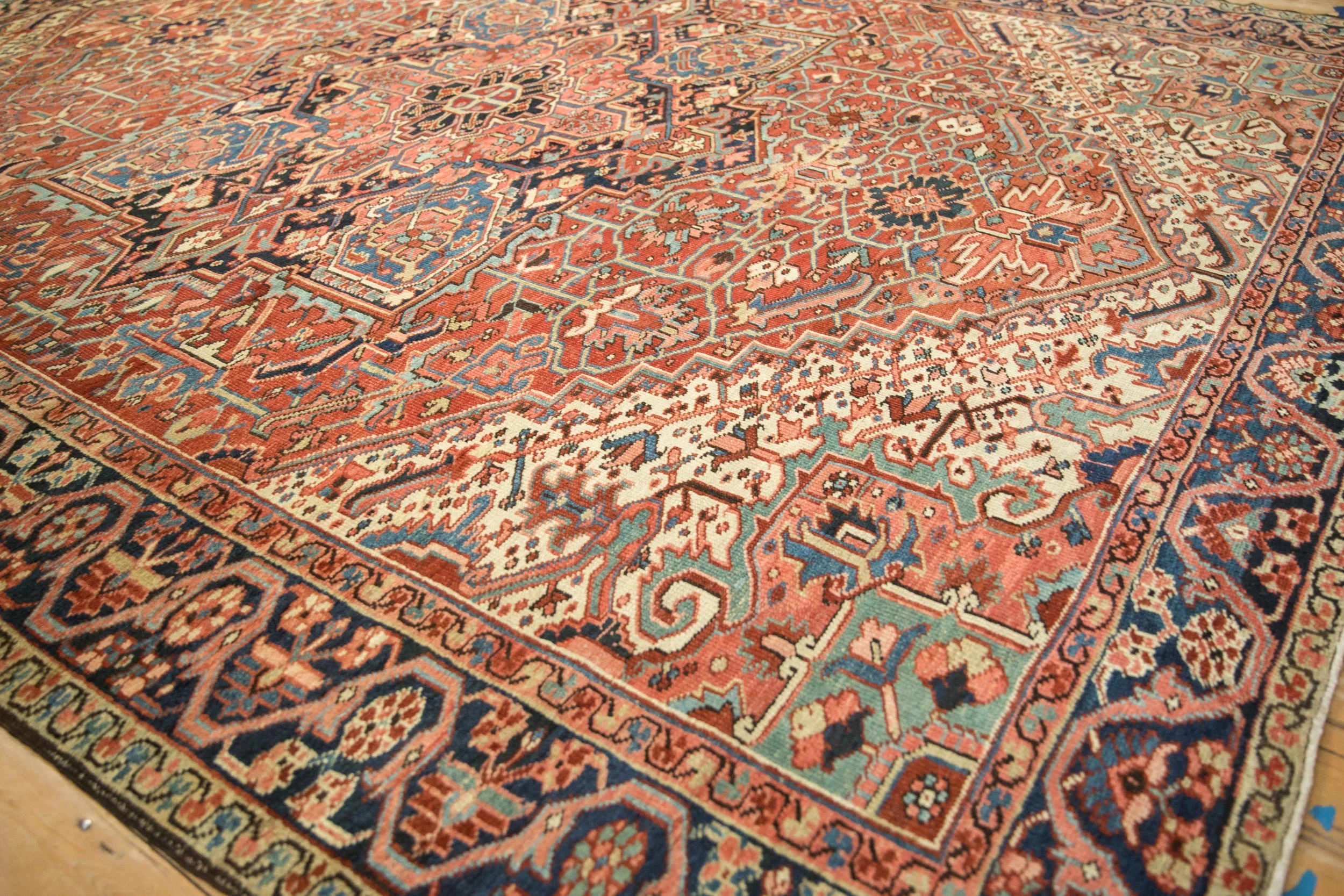 9.5x12 Vintage Heriz Carpet - Image 8
