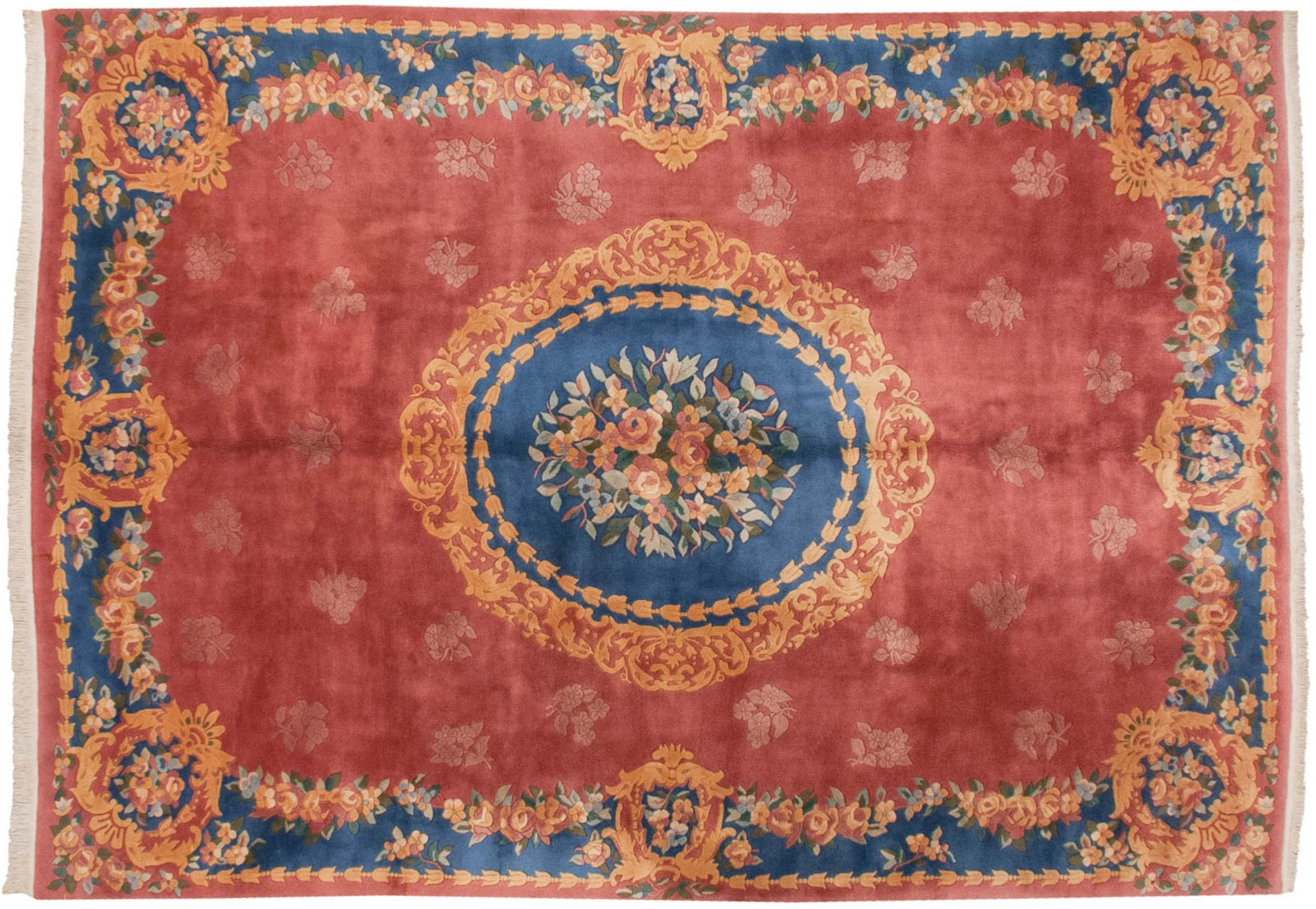 9.5x13.5 Vintage Japanese Aubusson Design Carpet - Image 2