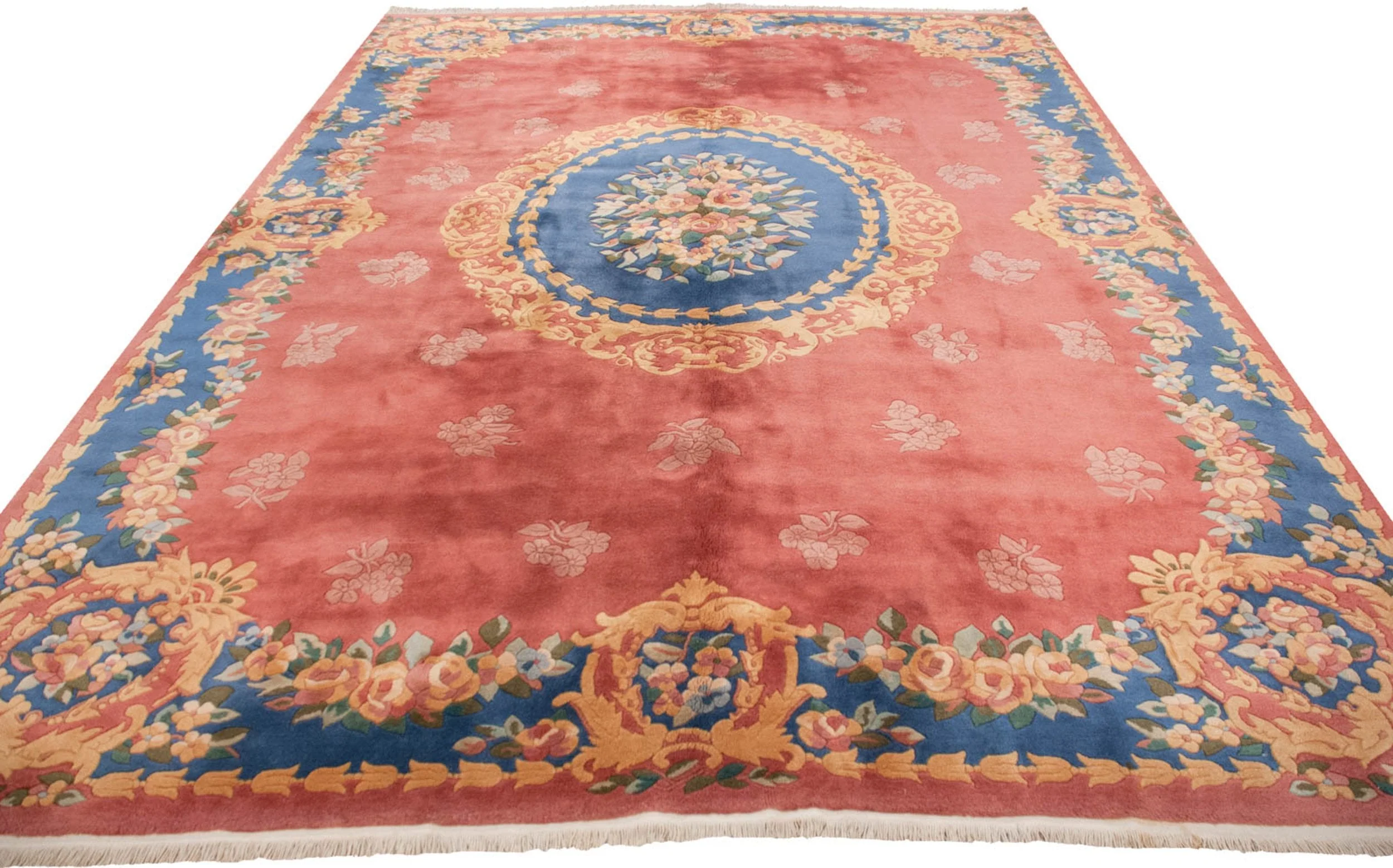 9.5x13.5 Vintage Japanese Aubusson Design Carpet - Image 4