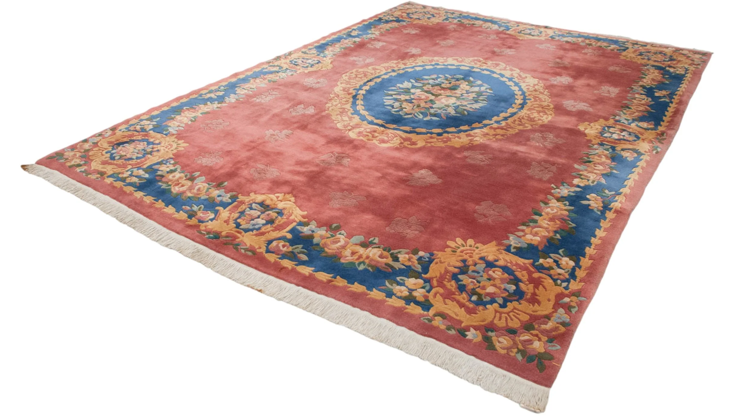 9.5x13.5 Vintage Japanese Aubusson Design Carpet - Image 6