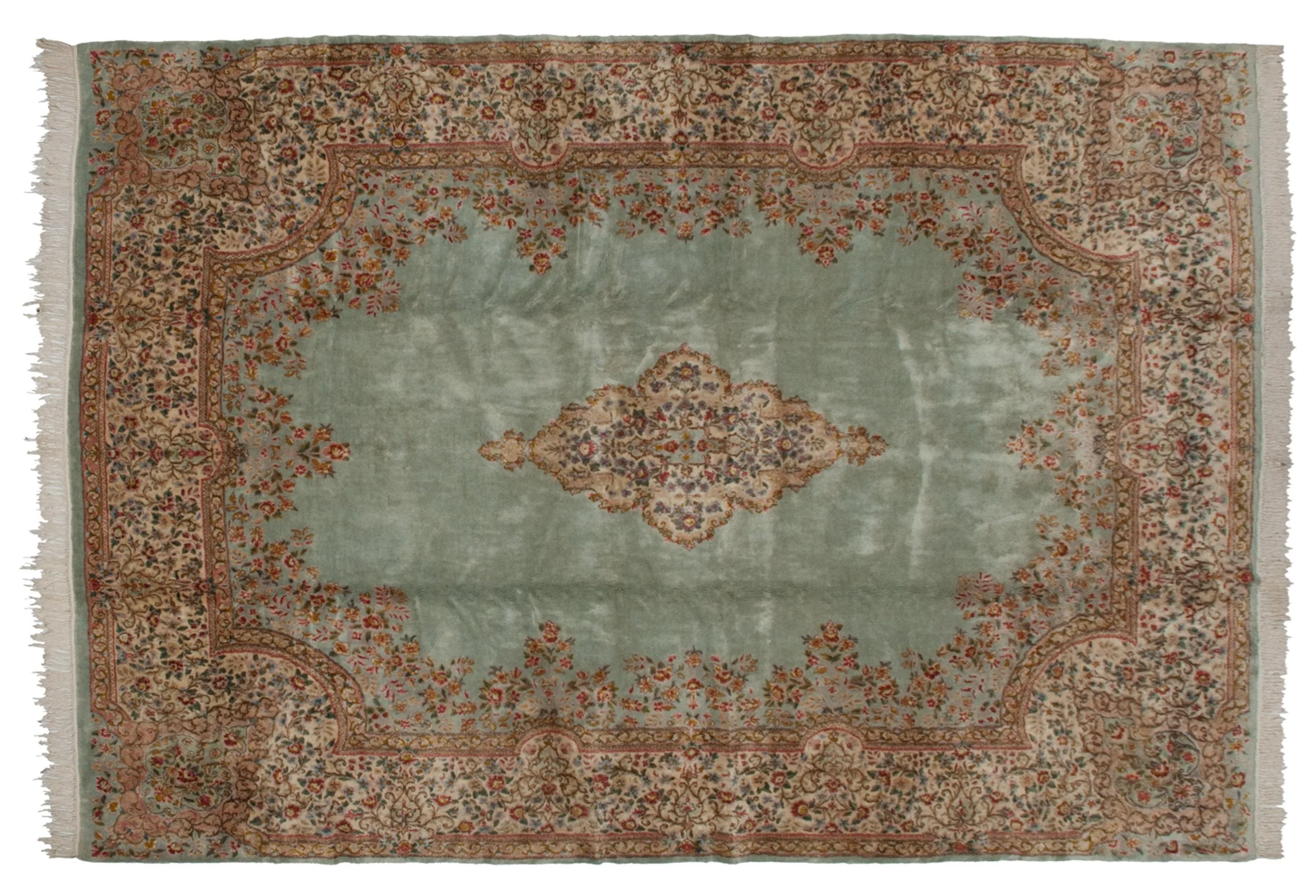 9.5x13.5 Vintage Kerman Carpet - Image 2