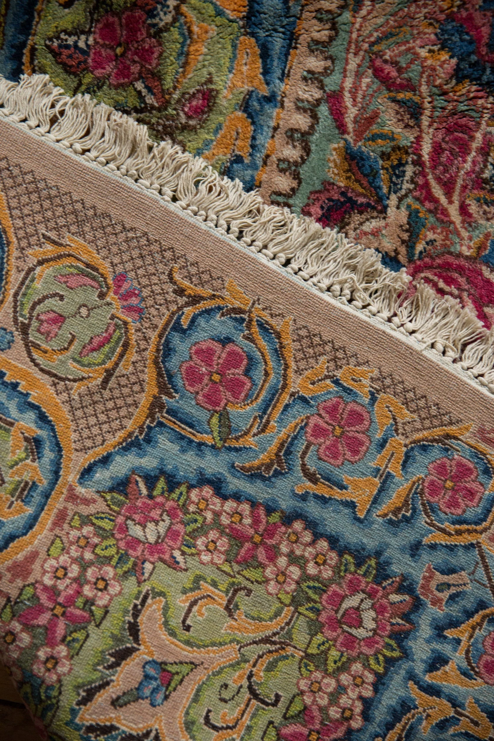 9.5x13.5 Vintage Kerman Carpet - Image 12