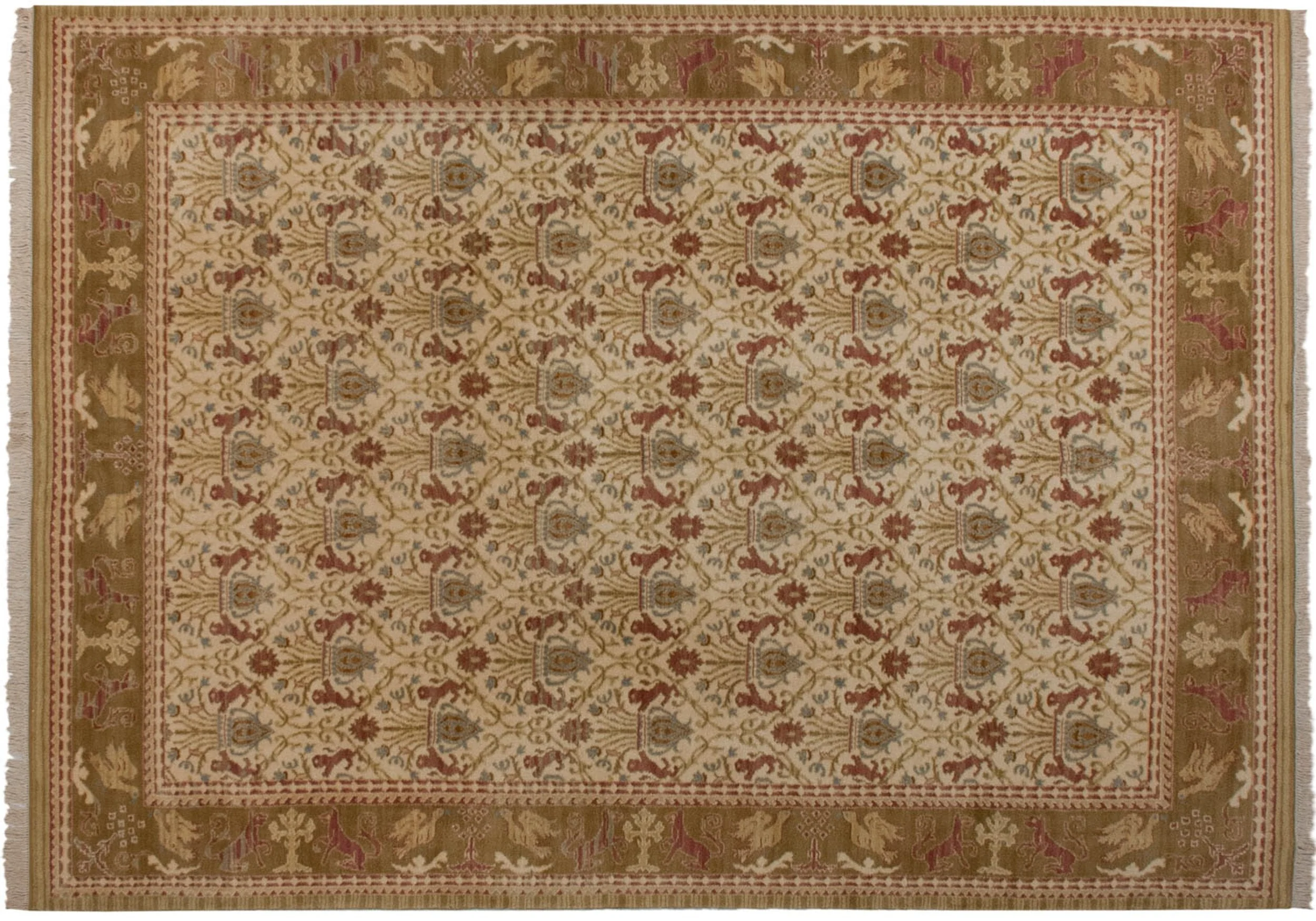 9.5x13.5 Vintage Spanish Alcaraz Design Carpet - Image 2