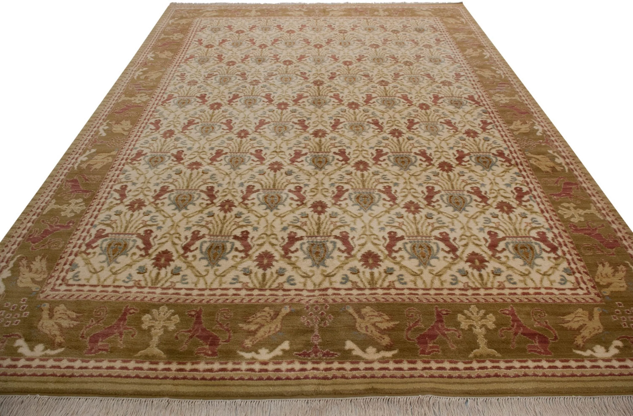9.5x13.5 Vintage Spanish Alcaraz Design Carpet - Image 3