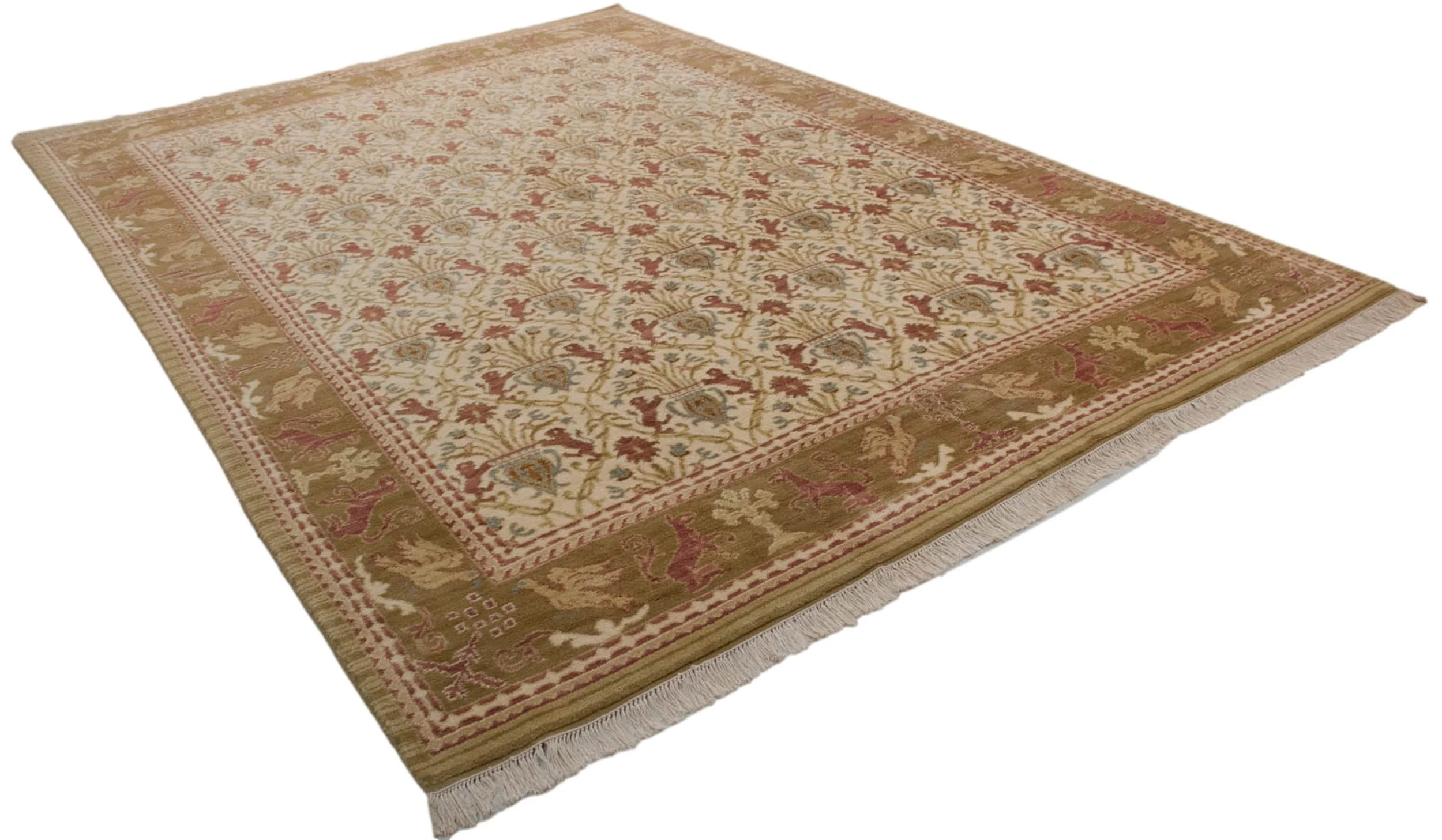 9.5x13.5 Vintage Spanish Alcaraz Design Carpet - Image 4