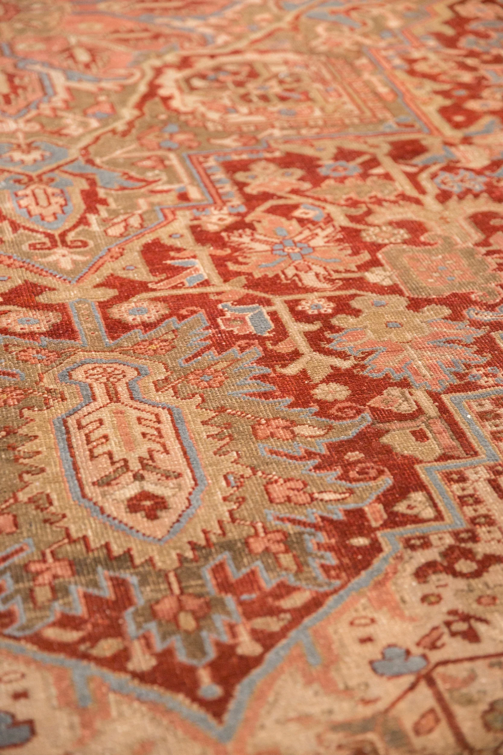 9.5x13 Vintage Distressed Heriz Carpet - Image 10