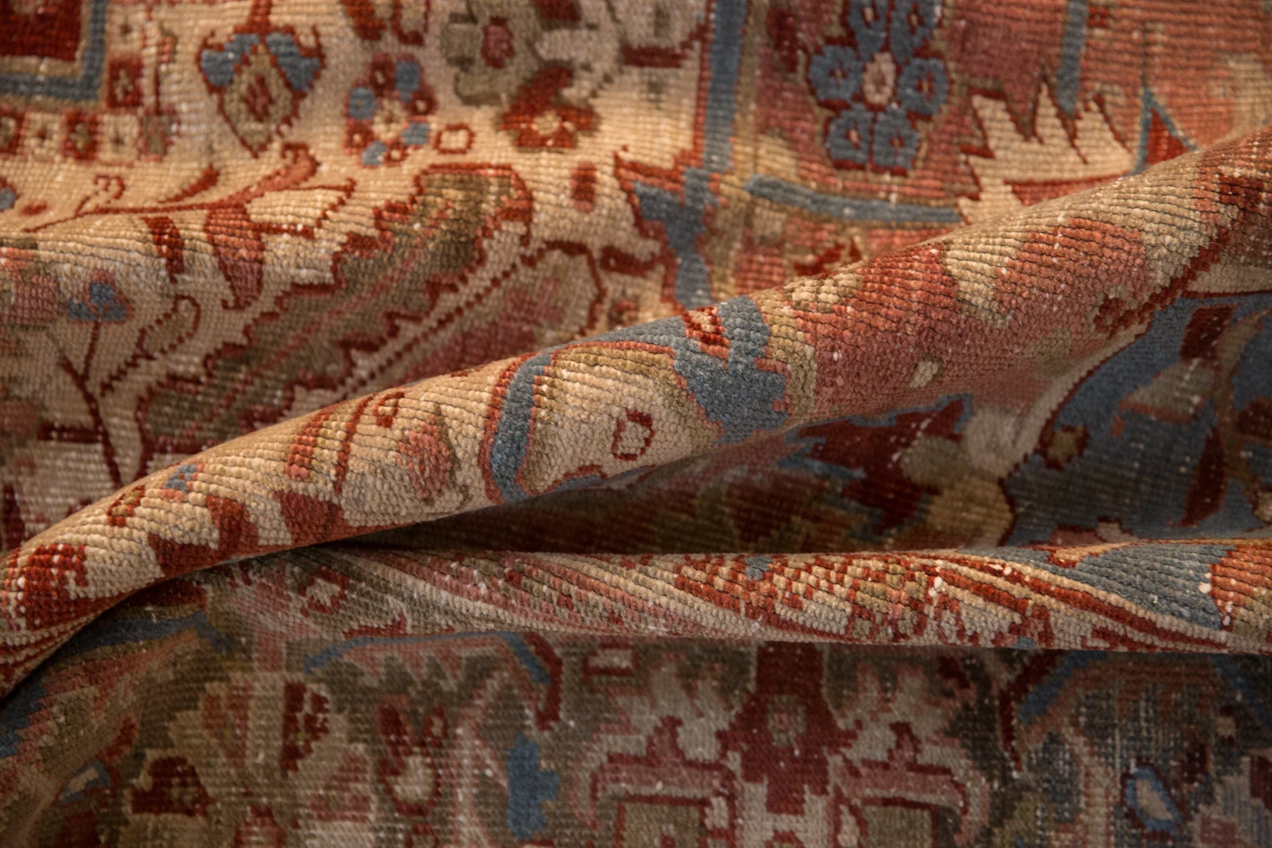 9.5x13 Vintage Distressed Heriz Carpet - Image 12