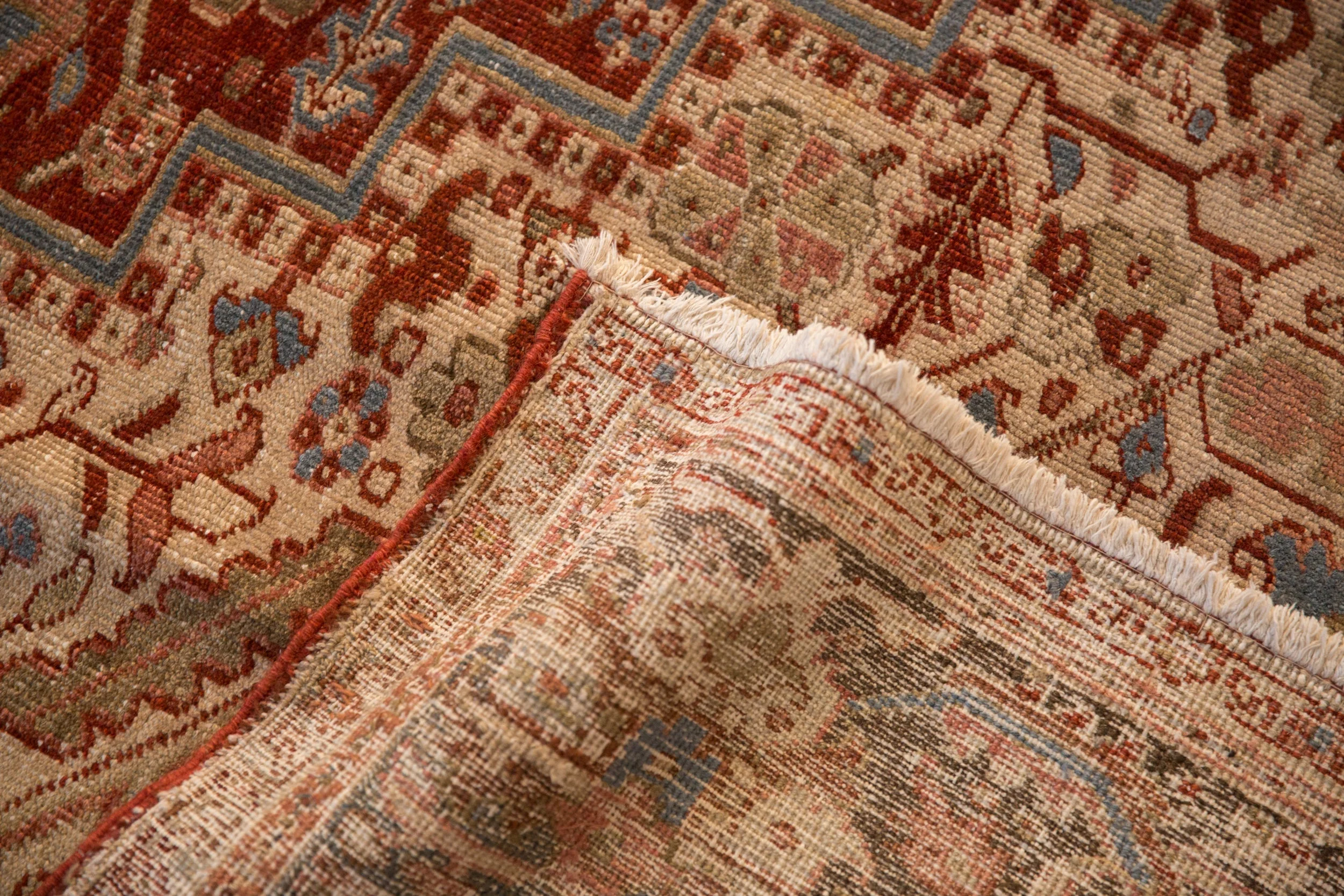 9.5x13 Vintage Distressed Heriz Carpet - Image 13