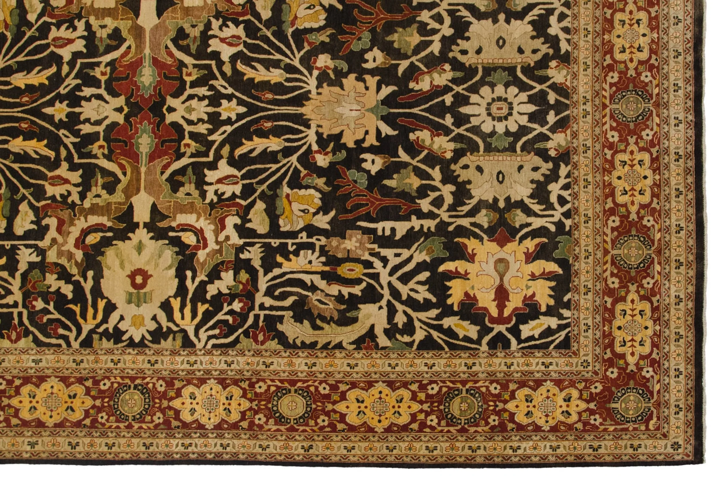 9.5x14.5 Fine Indian Serapi Design Carpet - Image 12