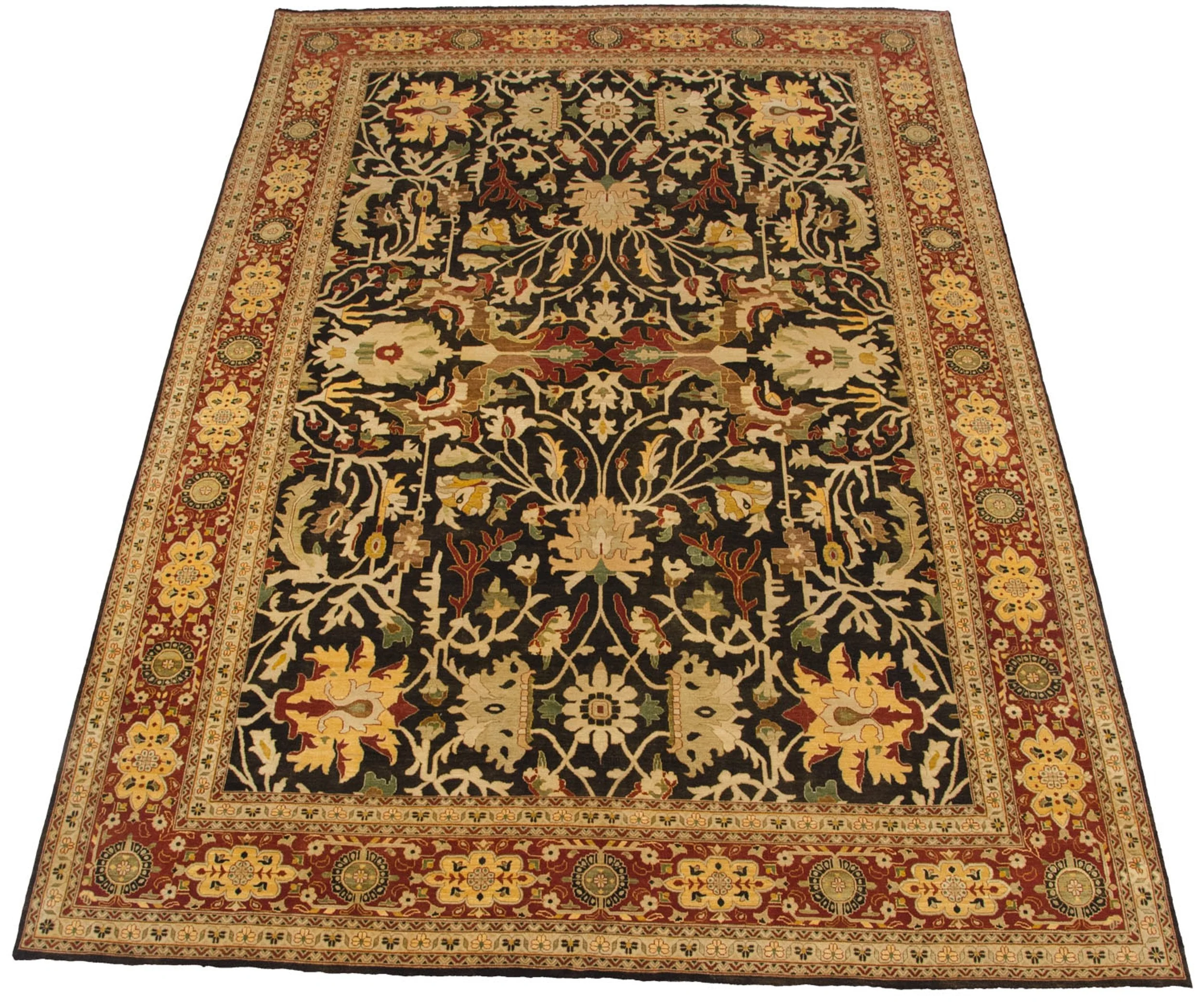 9.5x14.5 Fine Indian Serapi Design Carpet - Image 3