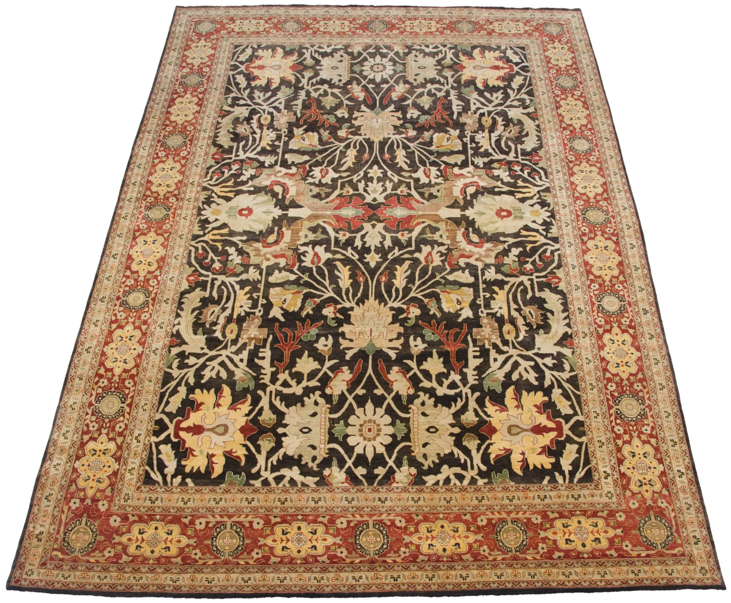 9.5x14.5 Fine Indian Serapi Design Carpet - Image 4