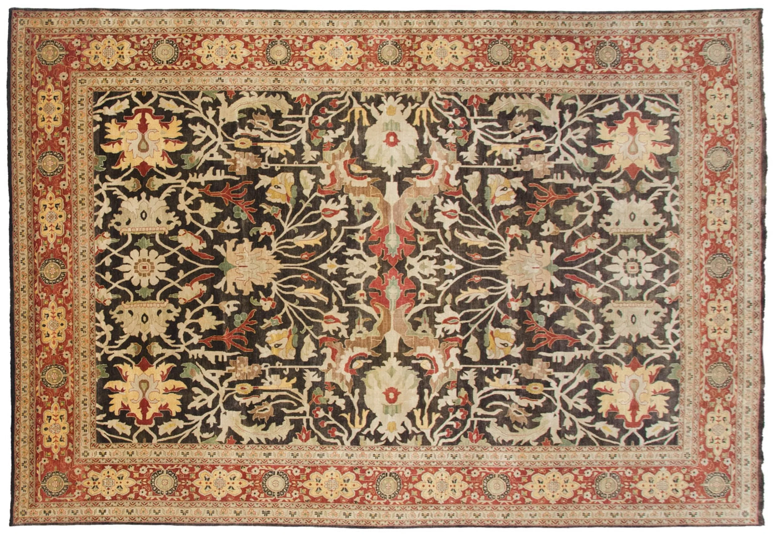 9.5x14.5 Fine Indian Serapi Design Carpet - Image 5