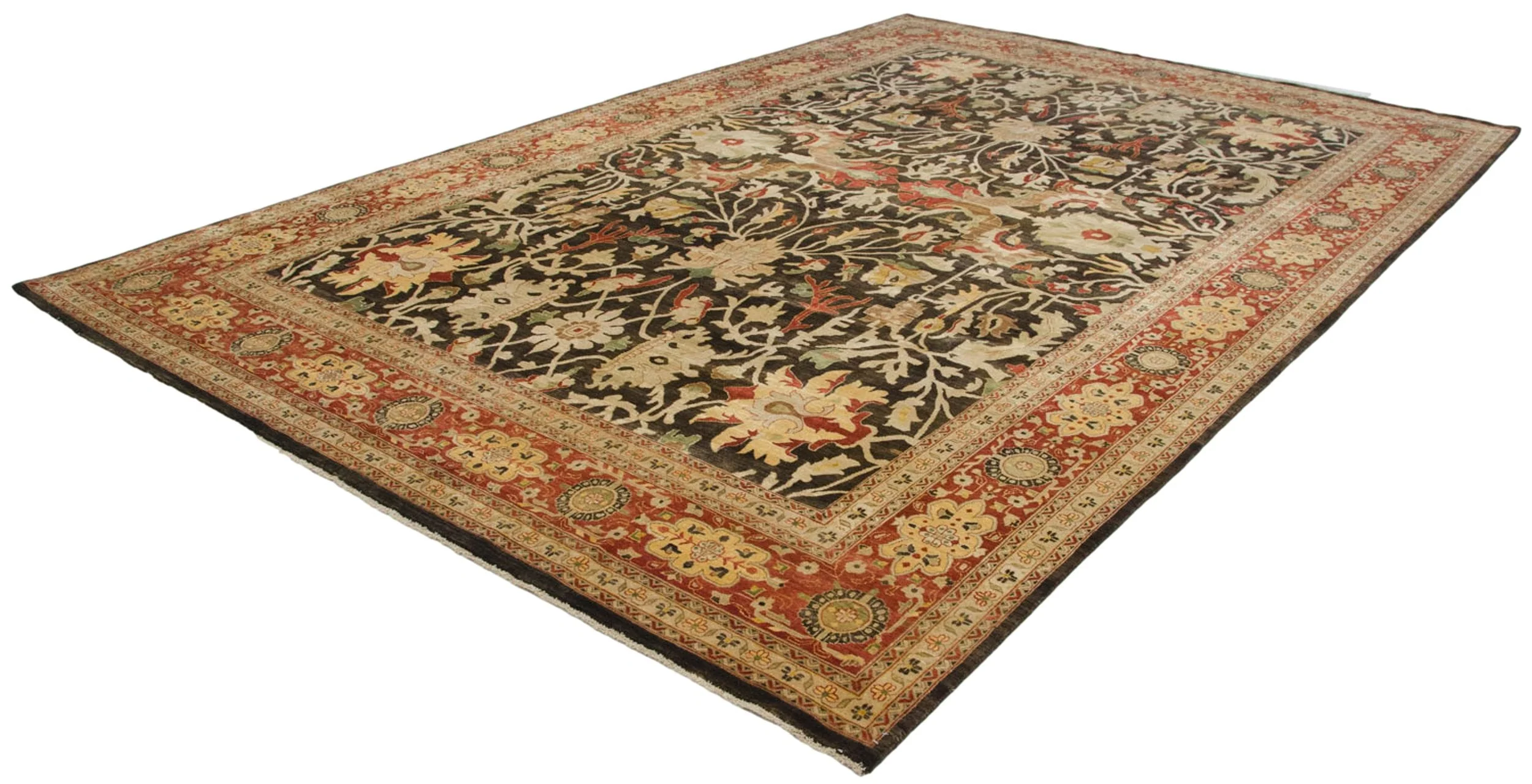 9.5x14.5 Fine Indian Serapi Design Carpet - Image 6