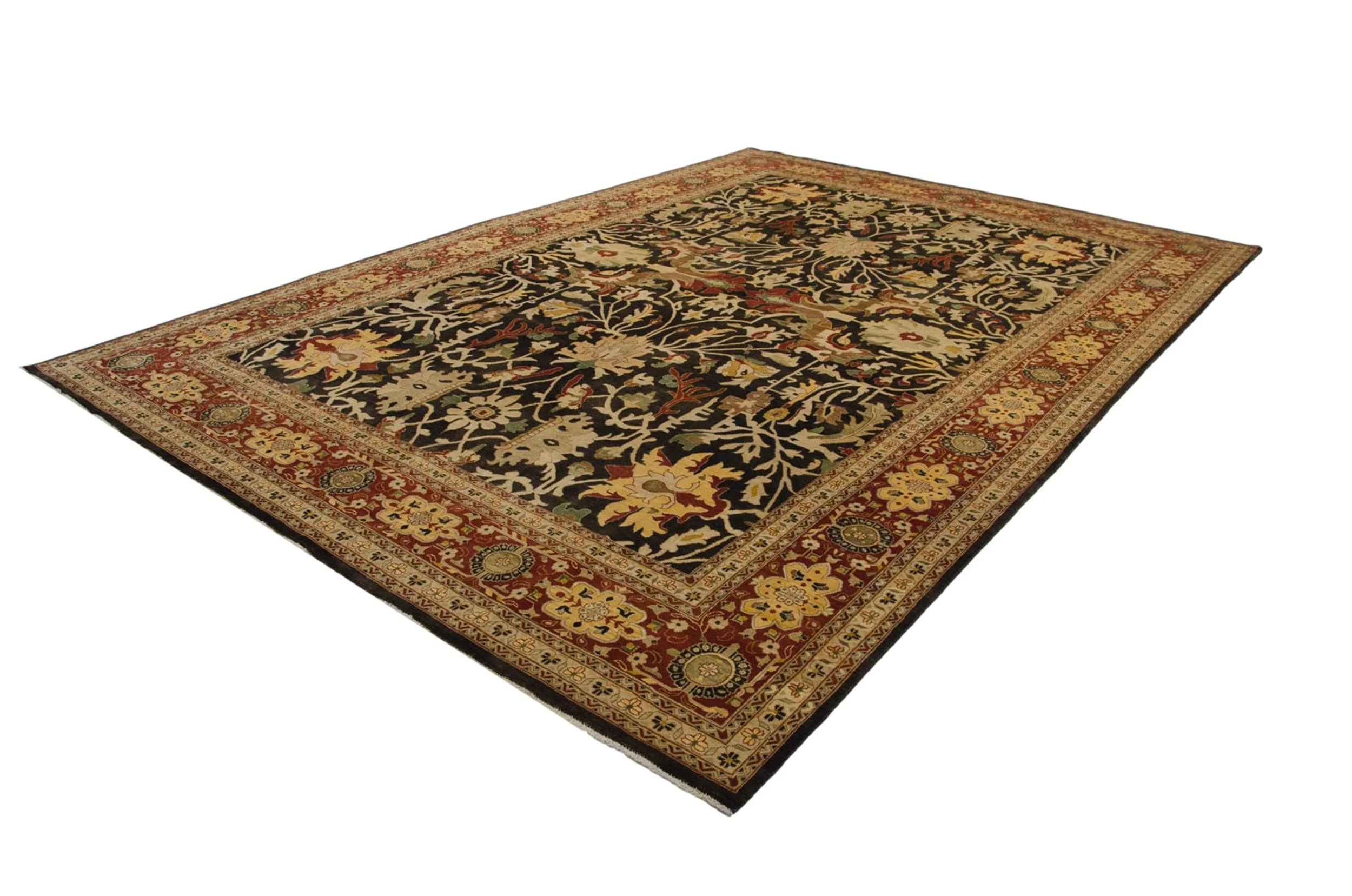 9.5x14.5 Fine Indian Serapi Design Carpet - Image 7
