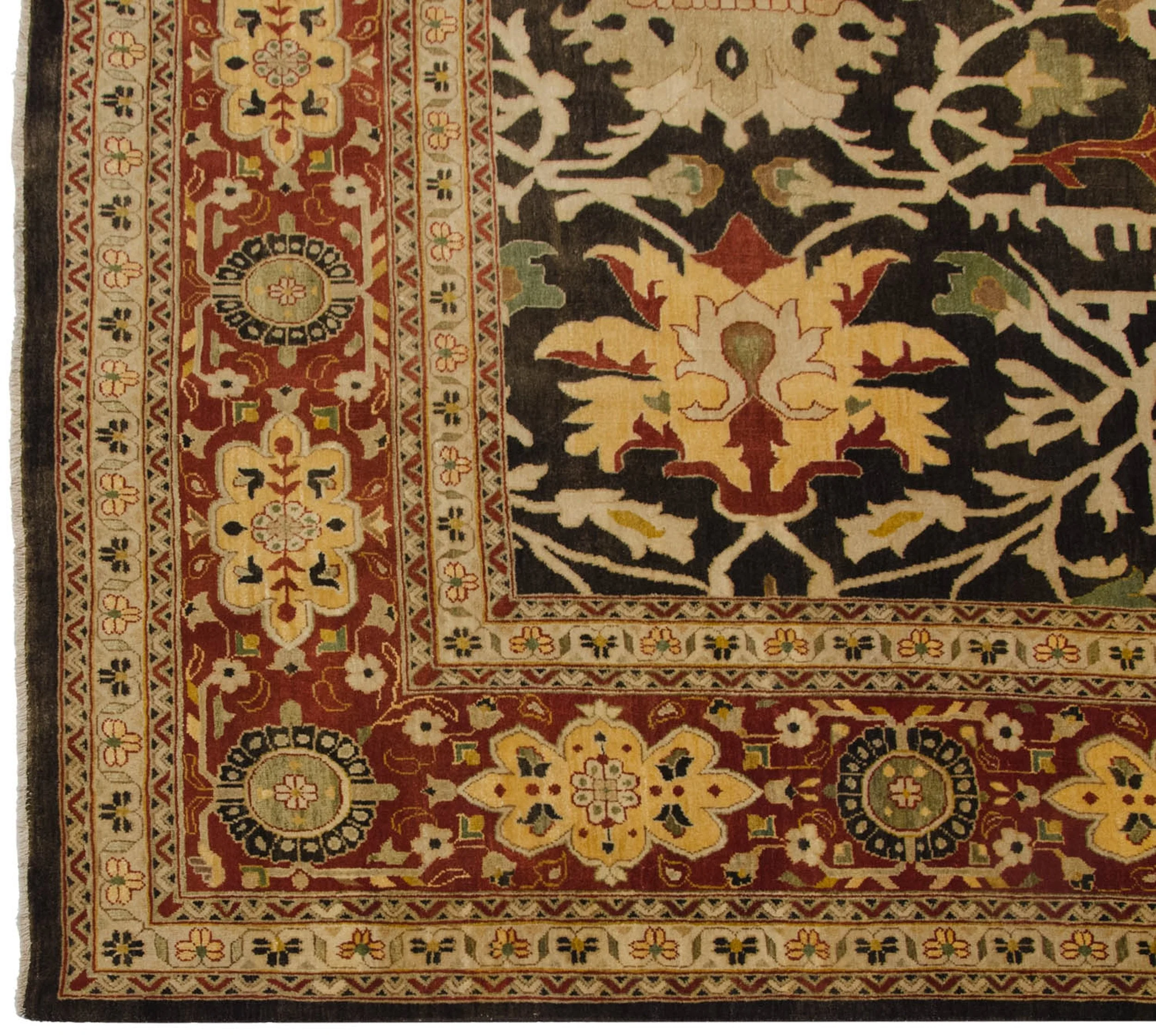 9.5x14.5 Fine Indian Serapi Design Carpet - Image 9