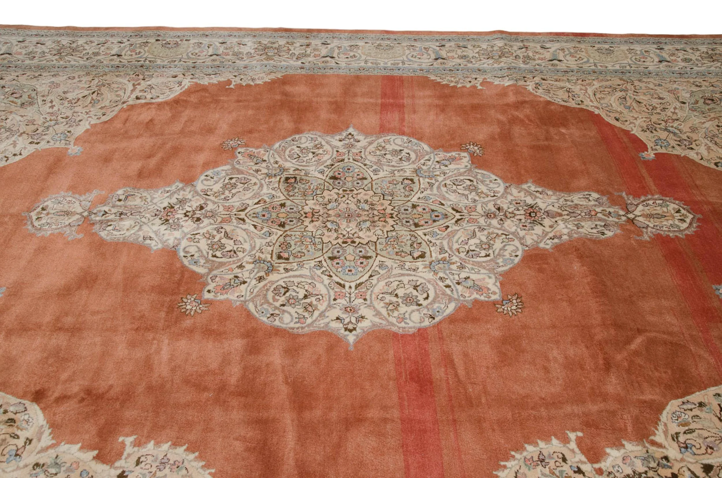 9.5x14.5 Vintage Tabriz Carpet - Image 10