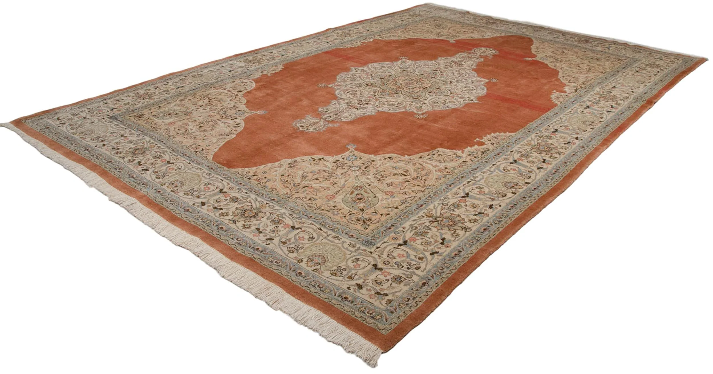 9.5x14.5 Vintage Tabriz Carpet - Image 11
