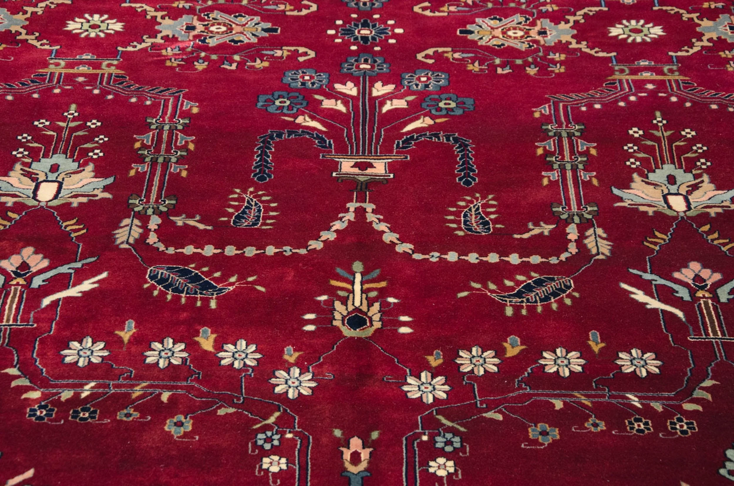 9.5x14 Fine Indian Mohajeran Sarouk Design Carpet - Image 10