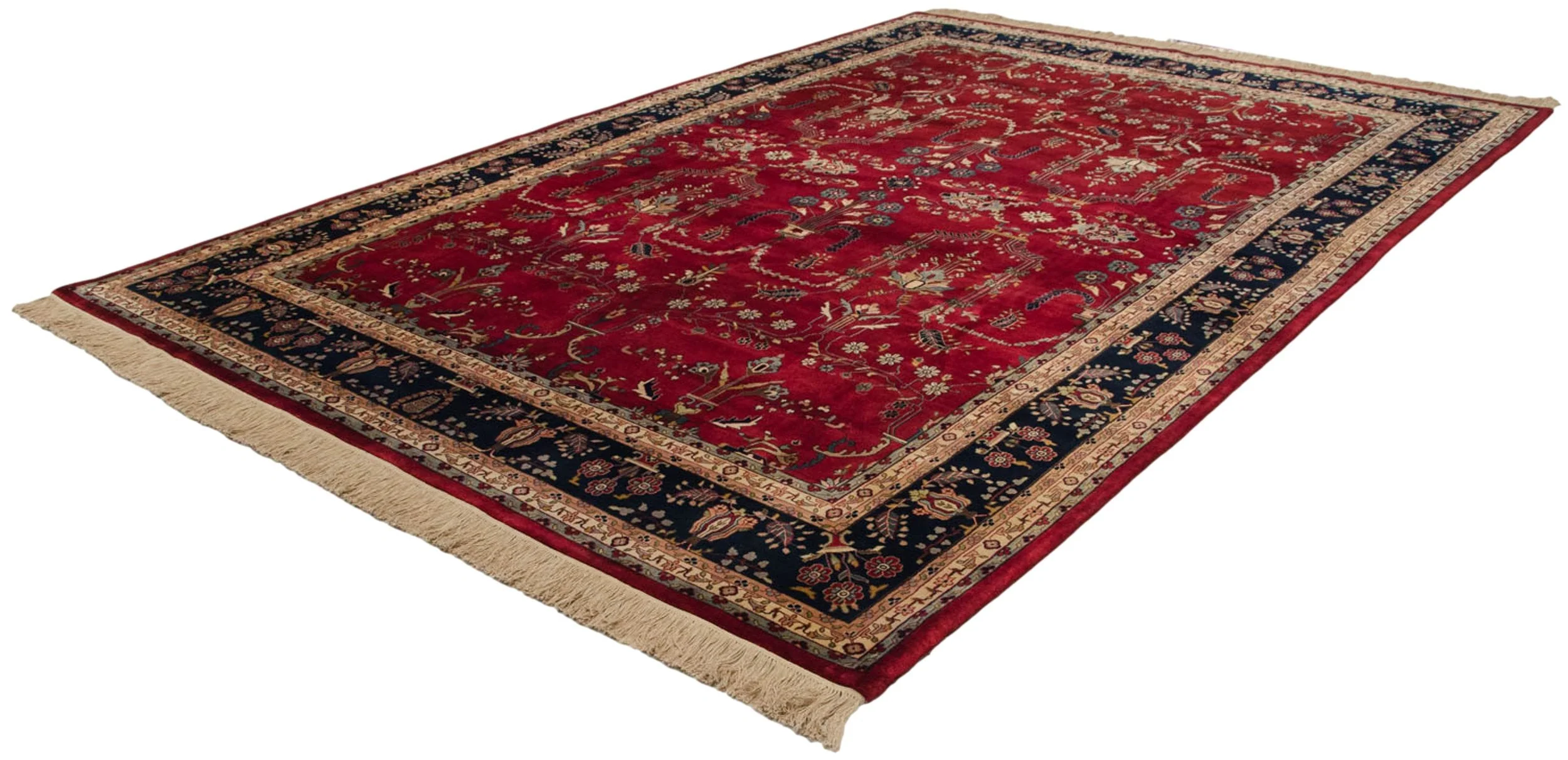 9.5x14 Fine Indian Mohajeran Sarouk Design Carpet - Image 7